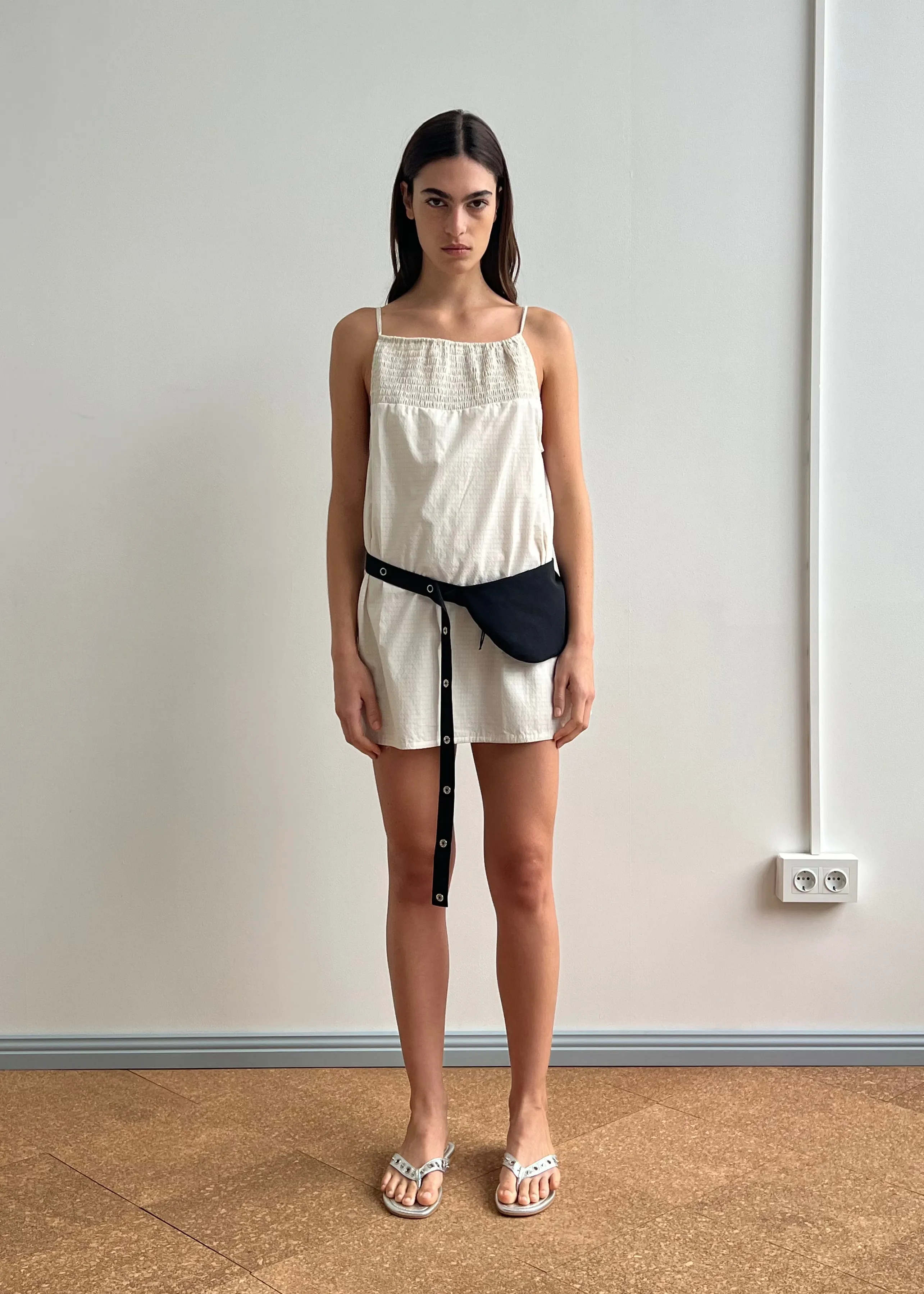 Shirring Mini Dress - Bone Check sold by Deiji Studios product image thumbnail 2