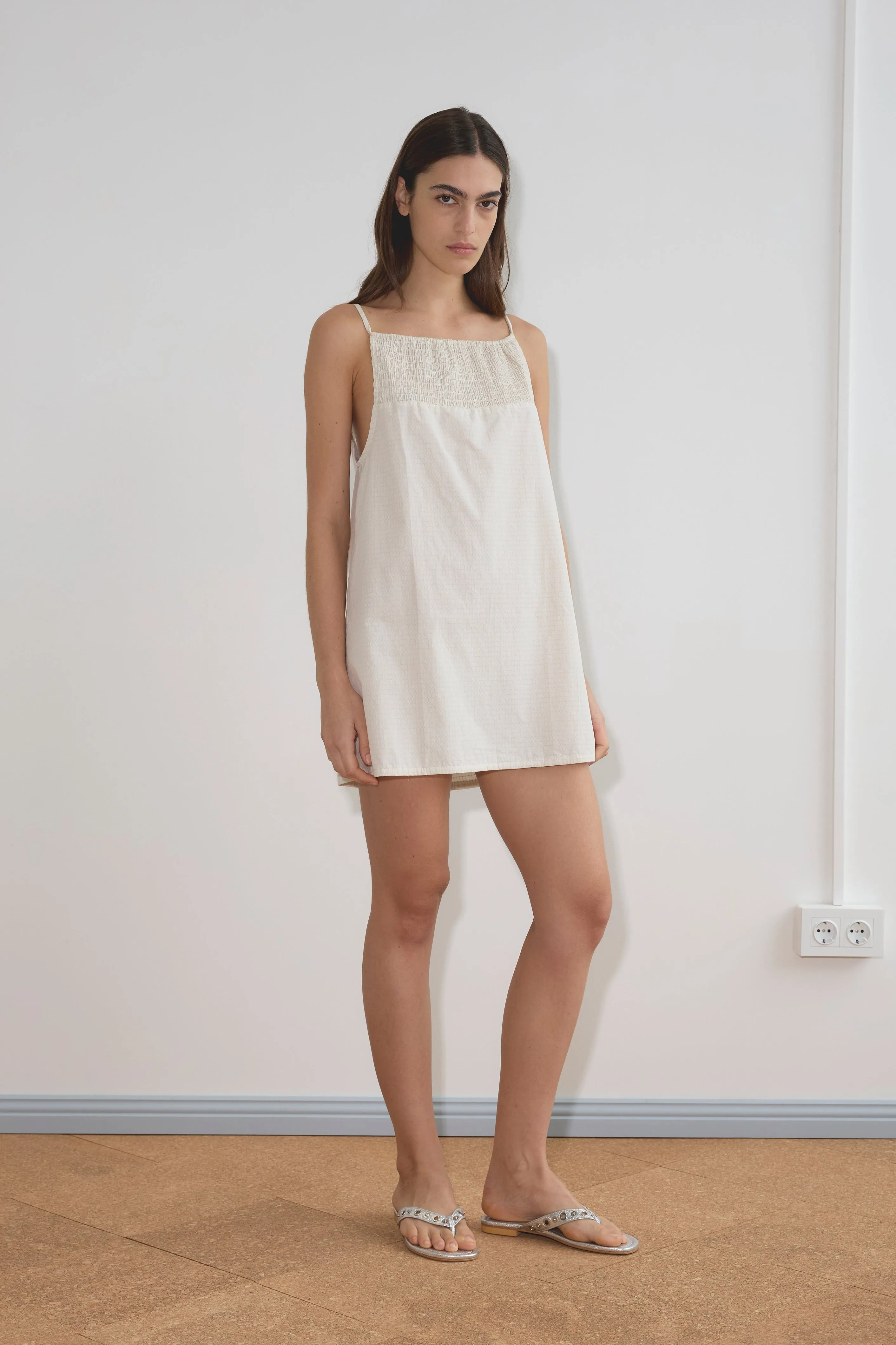Shirring Mini Dress - Bone Check sold by Deiji Studios product image thumbnail 5
