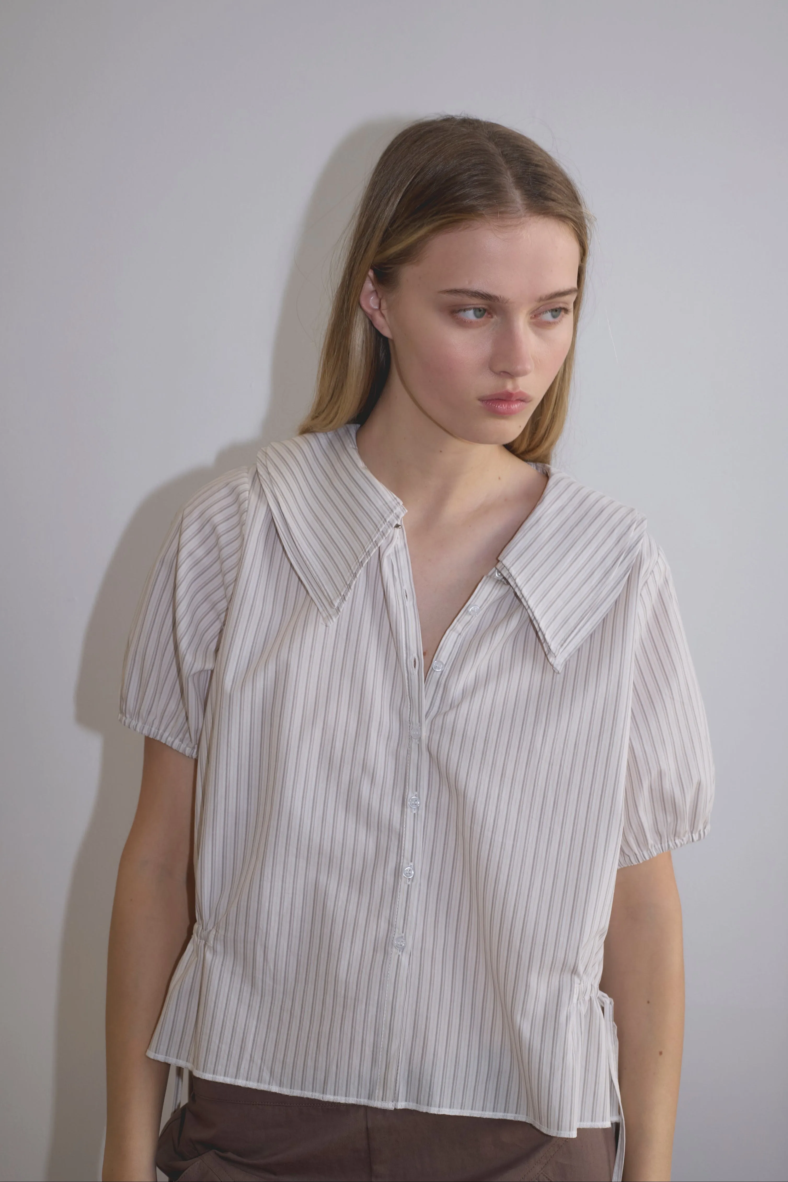 Double Collar Shirt - Gull Stripe sold by Deiji Studios product image thumbnail 2