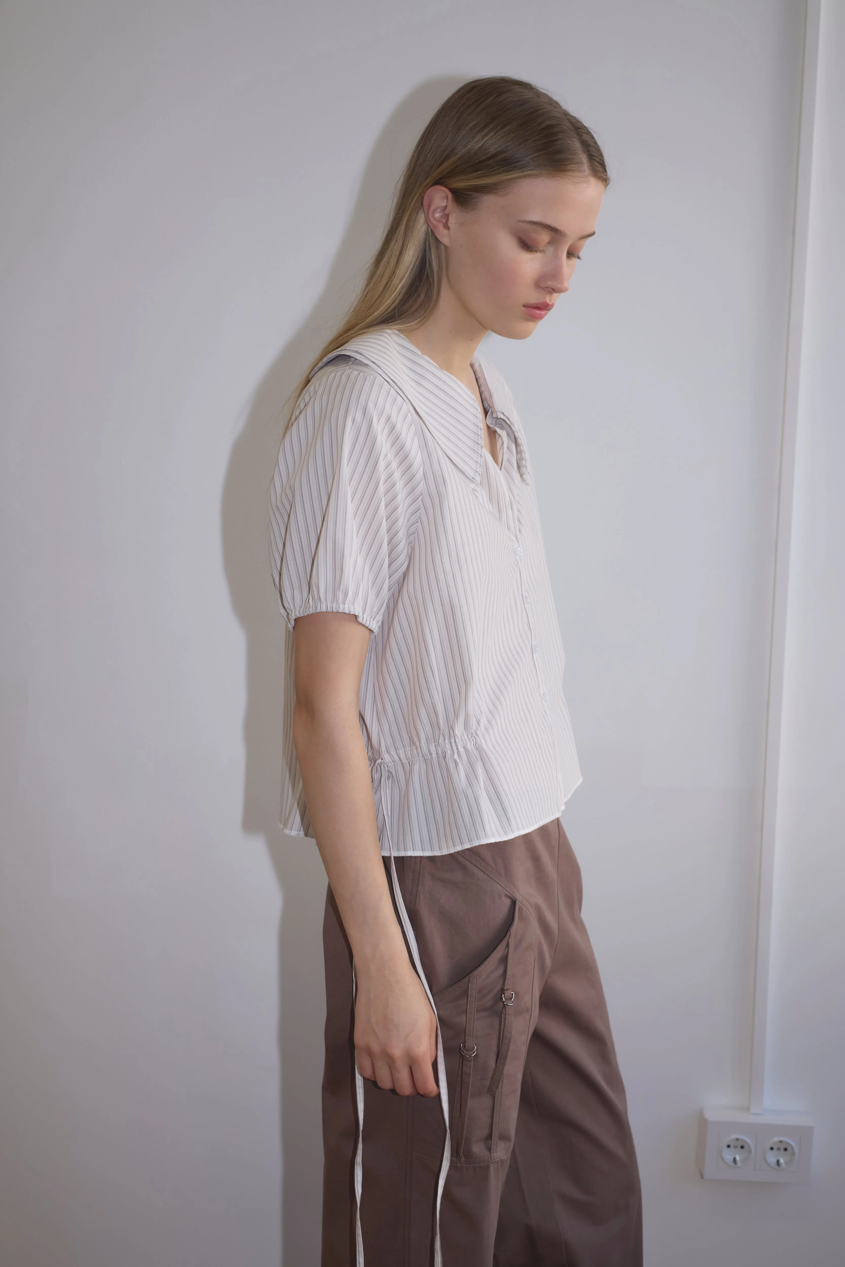 Double Collar Shirt - Gull Stripe sold by Deiji Studios product image thumbnail 3