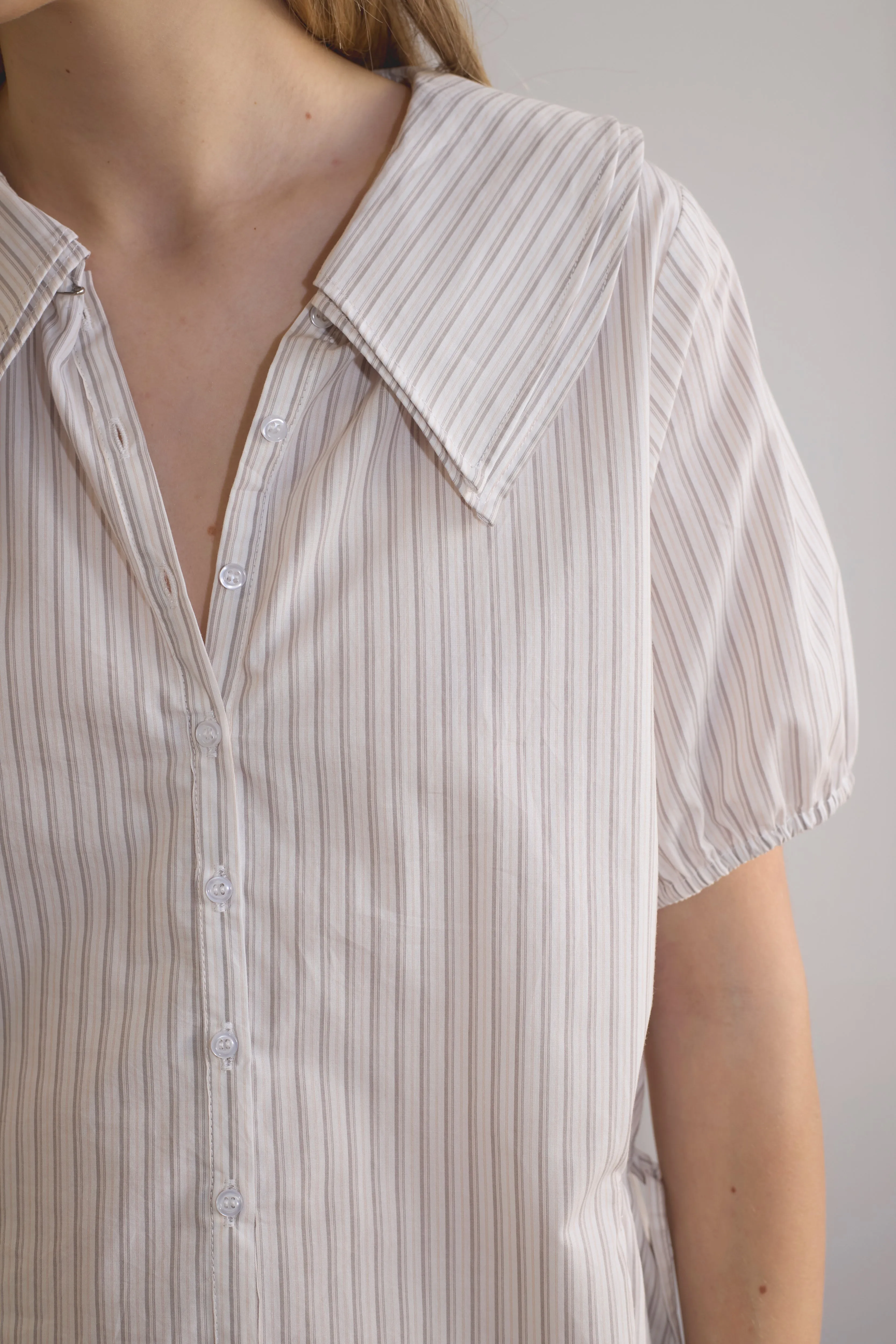 Double Collar Shirt - Gull Stripe sold by Deiji Studios product image thumbnail 4