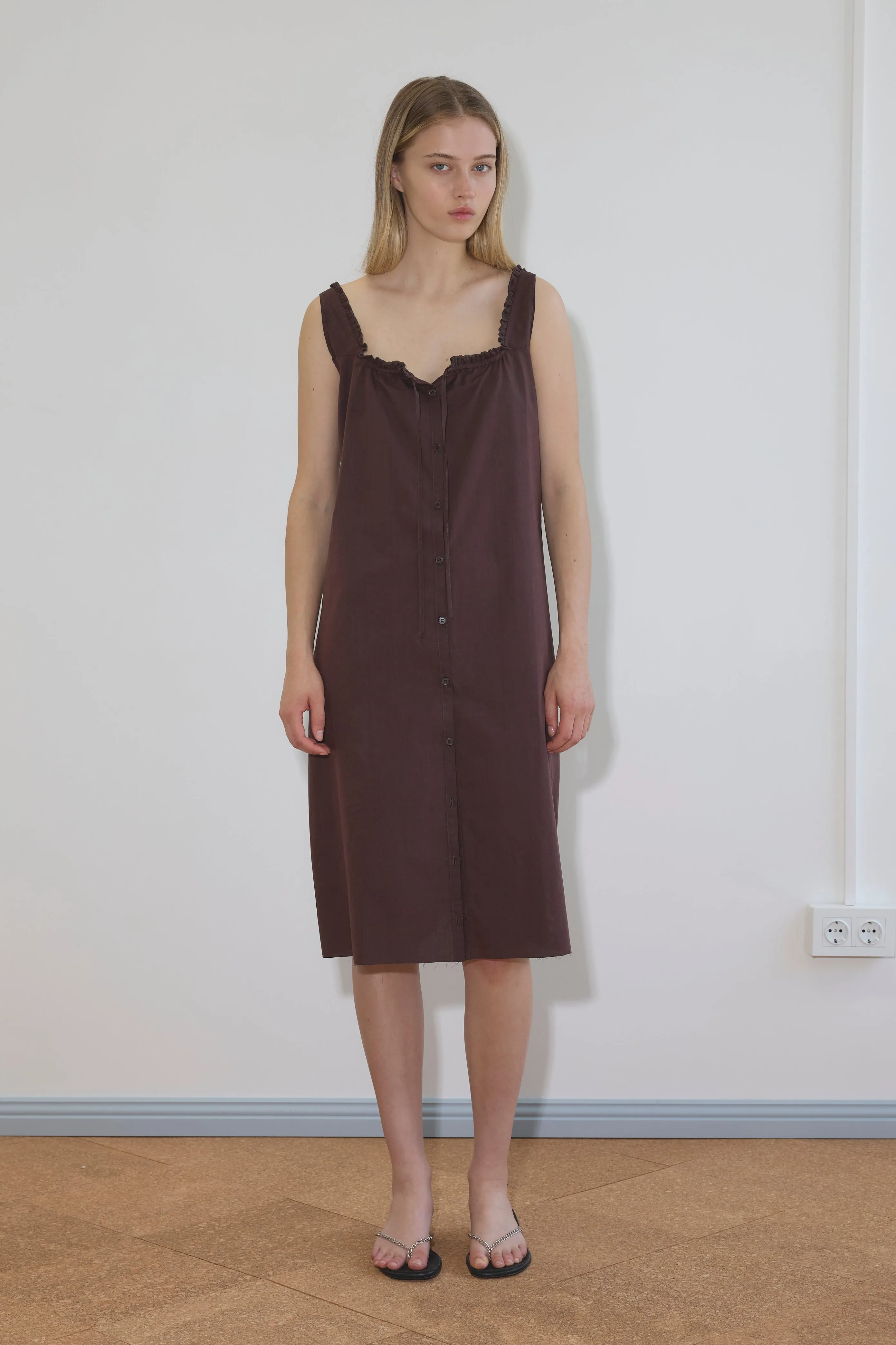 Button Sweep Dress - Umber sold by Deiji Studios product image thumbnail 2
