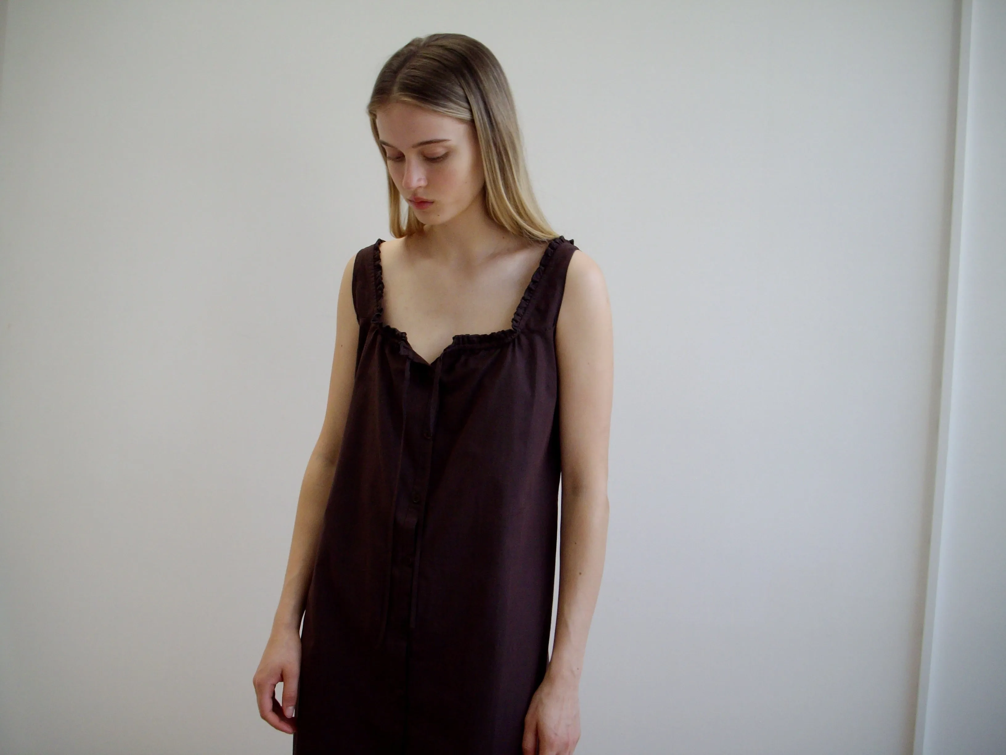 Button Sweep Dress - Umber sold by Deiji Studios product image thumbnail 5