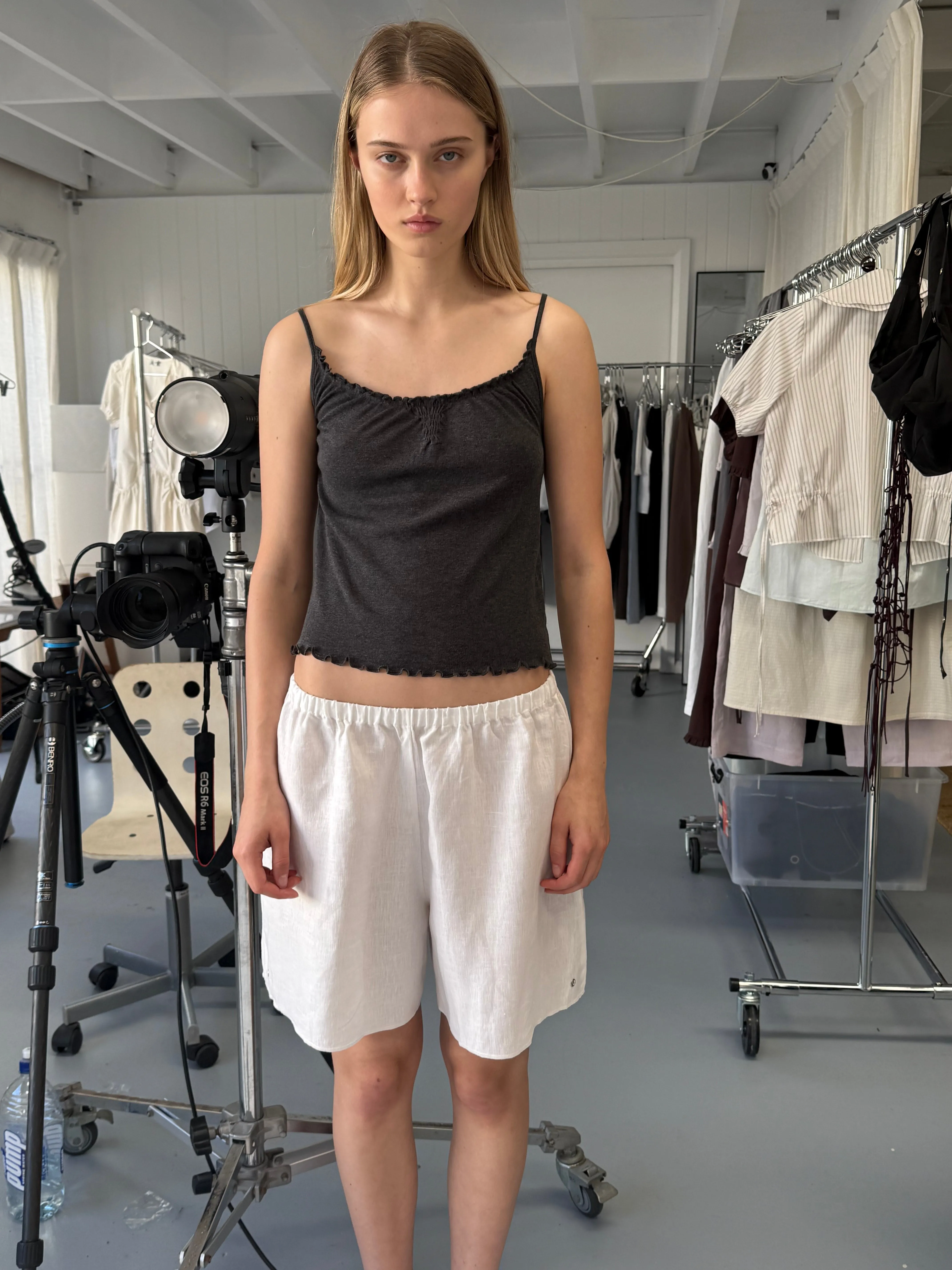 Press Stud Short - White sold by Deiji Studios