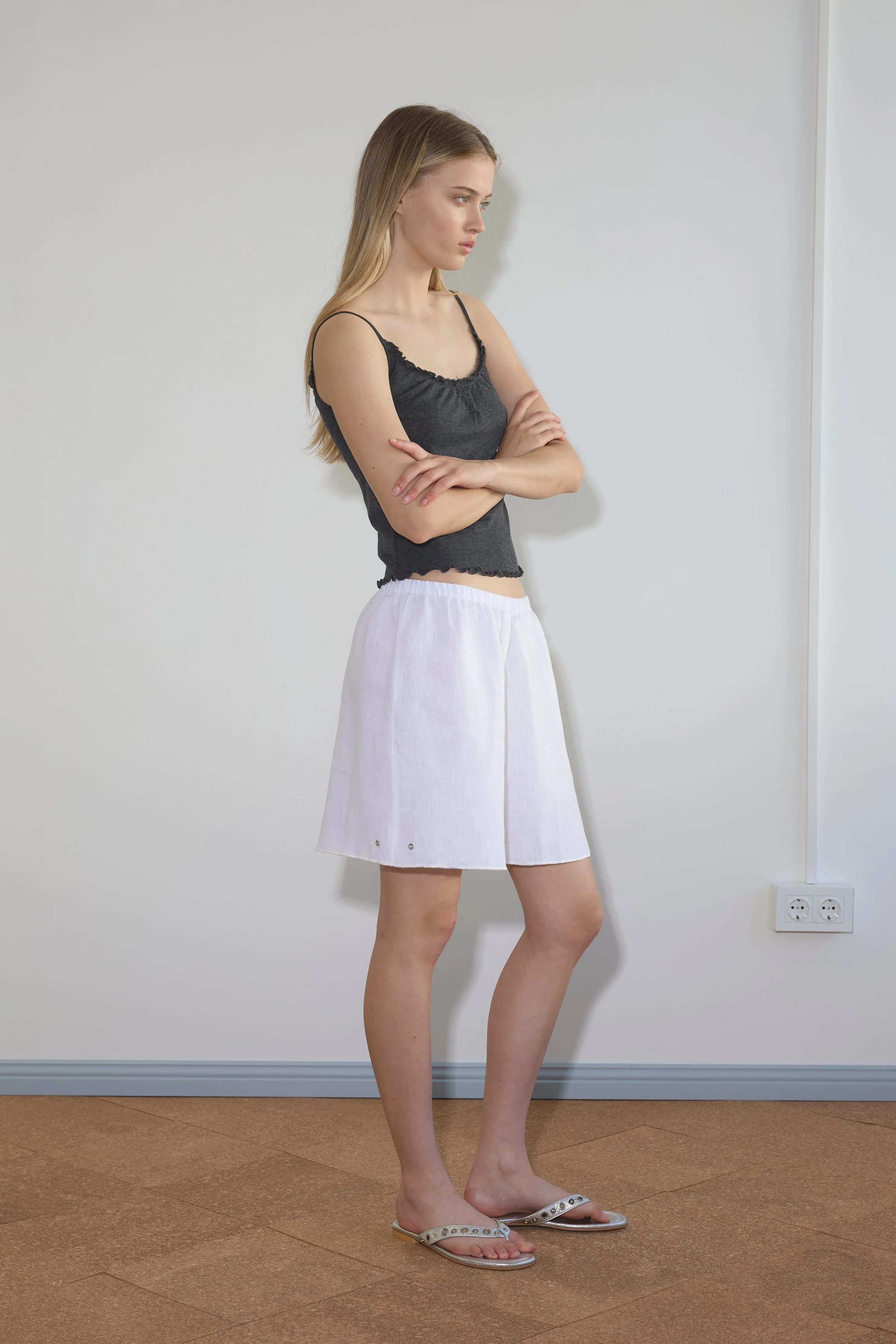 Press Stud Short - White sold by Deiji Studios product image thumbnail 4