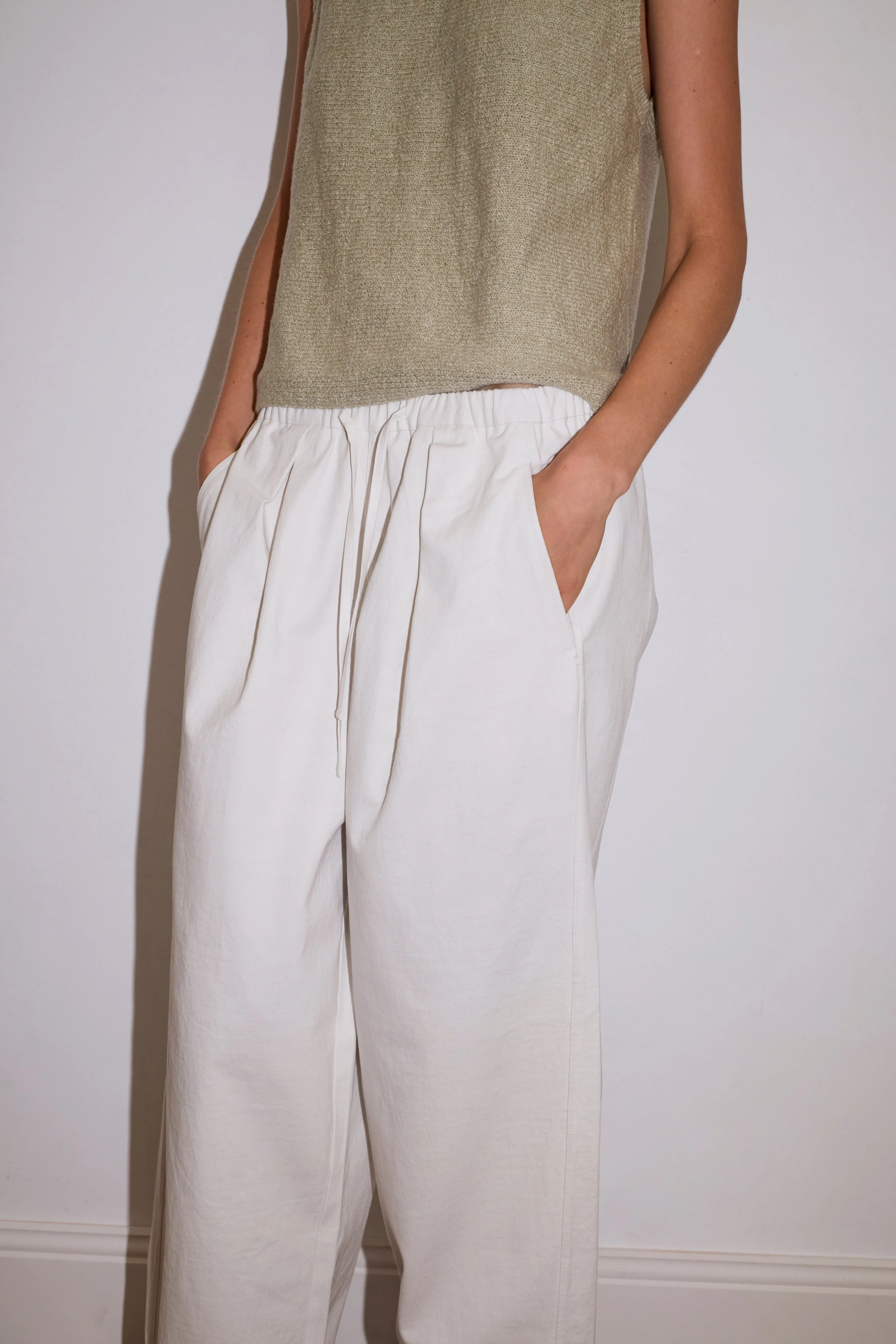 Drawcord Wide Leg Pant - White sold by Deiji Studios product image thumbnail 5