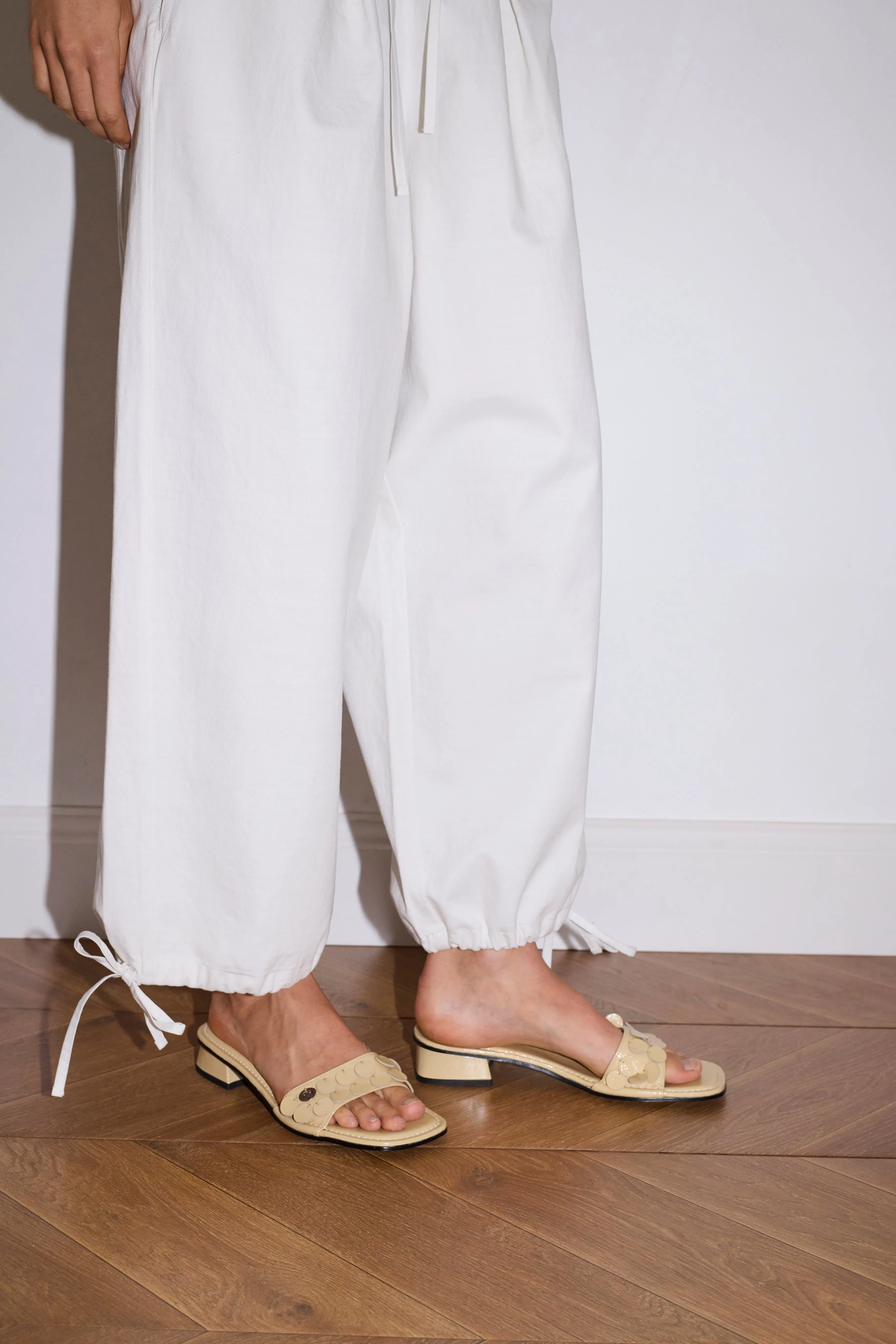 Drawcord Wide Leg Pant - White sold by Deiji Studios product image thumbnail 4