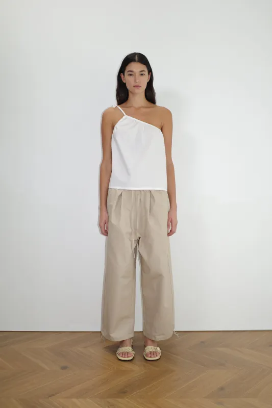 Drawcord Wide Leg Pant - Cream sold by Deiji Studios