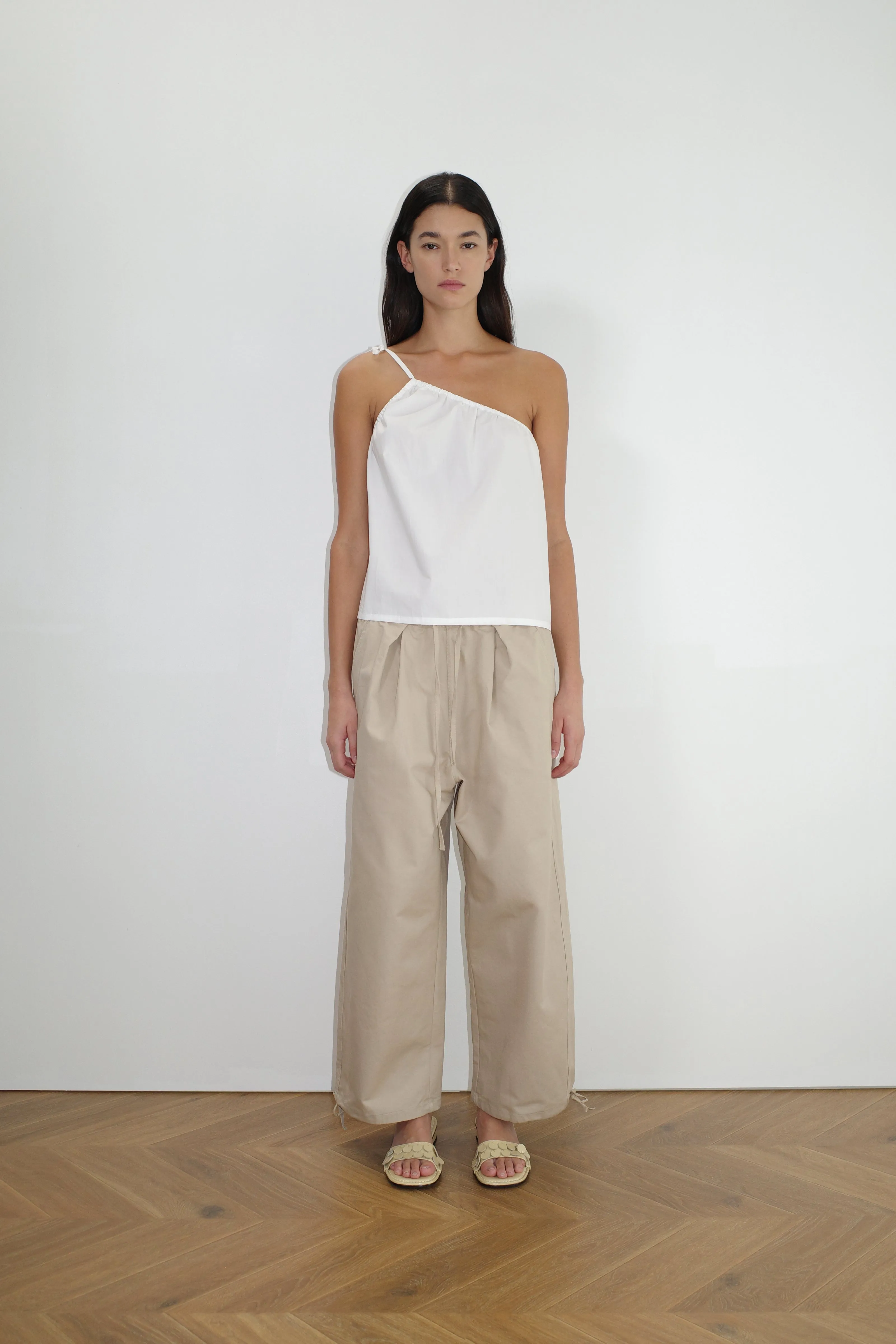 Drawcord Wide Leg Pant - Cream sold by Deiji Studios