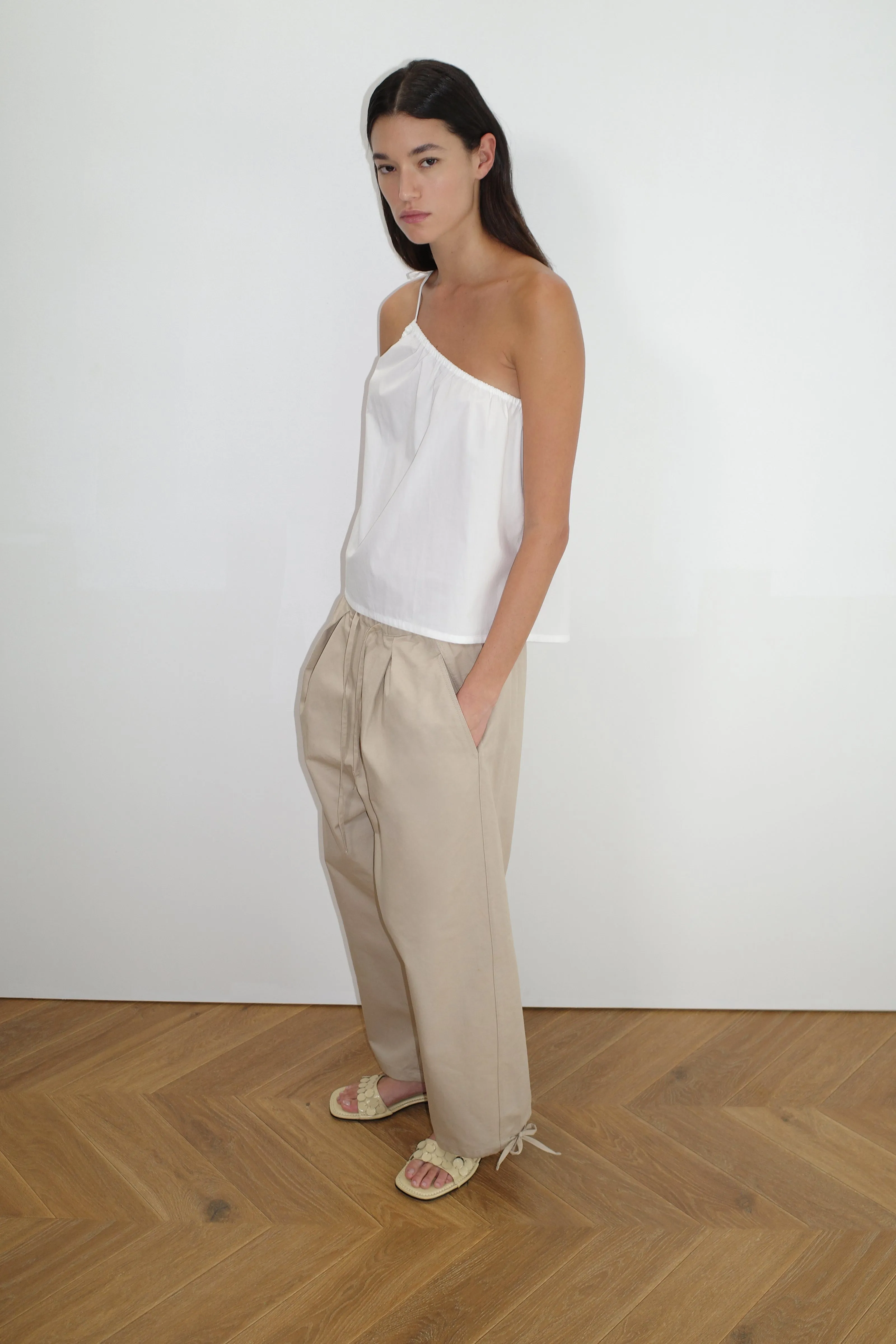 Drawcord Wide Leg Pant - Cream sold by Deiji Studios product image thumbnail 3