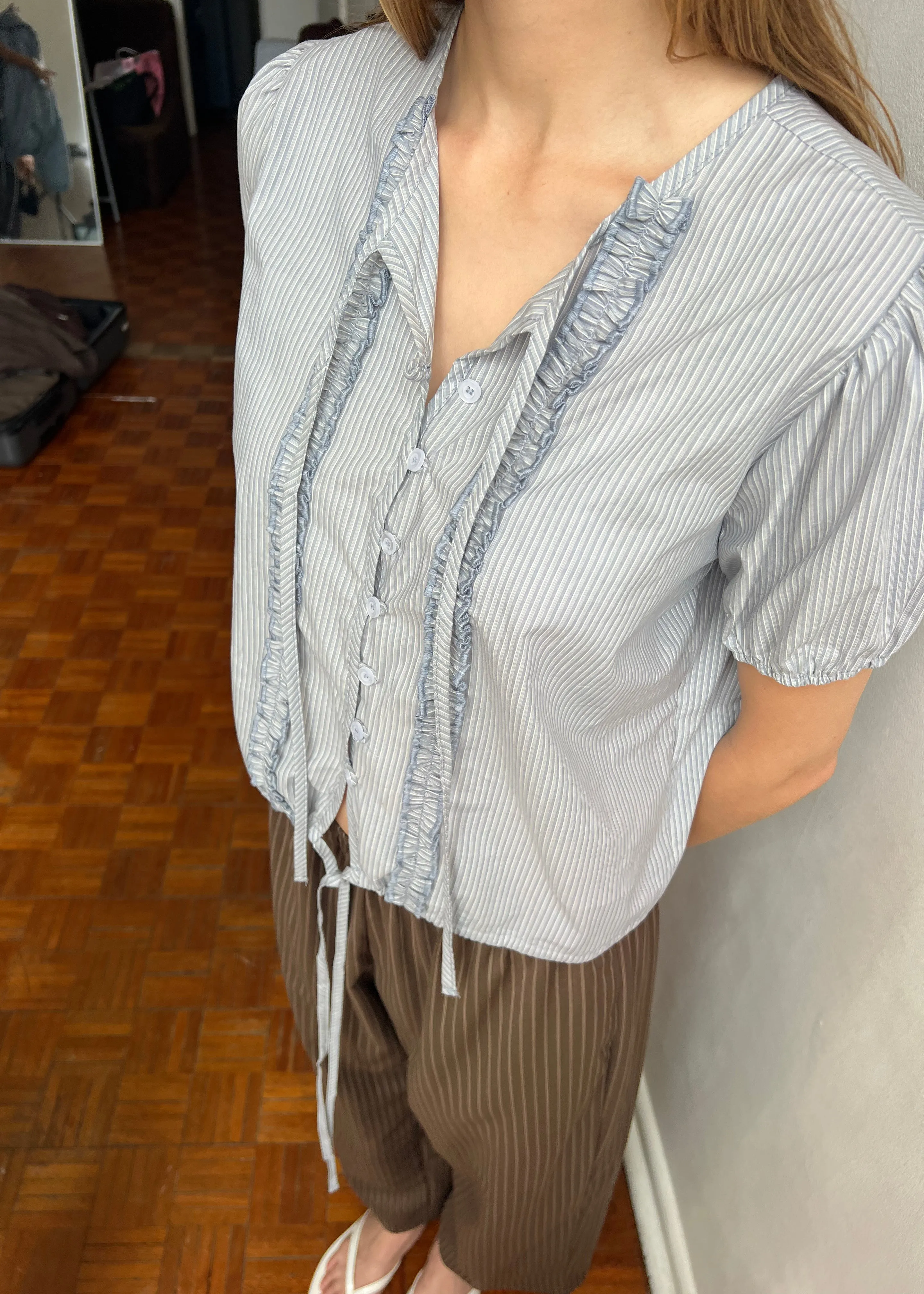 Double Frill Top - Sky Stripe sold by Deiji Studios product image thumbnail 3