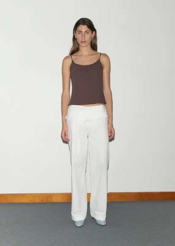 Flounce Belt Pant - White made by Deiji Studios