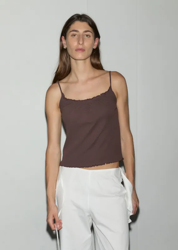 Cotton Flounce Tank - Brown made by Deiji Studios