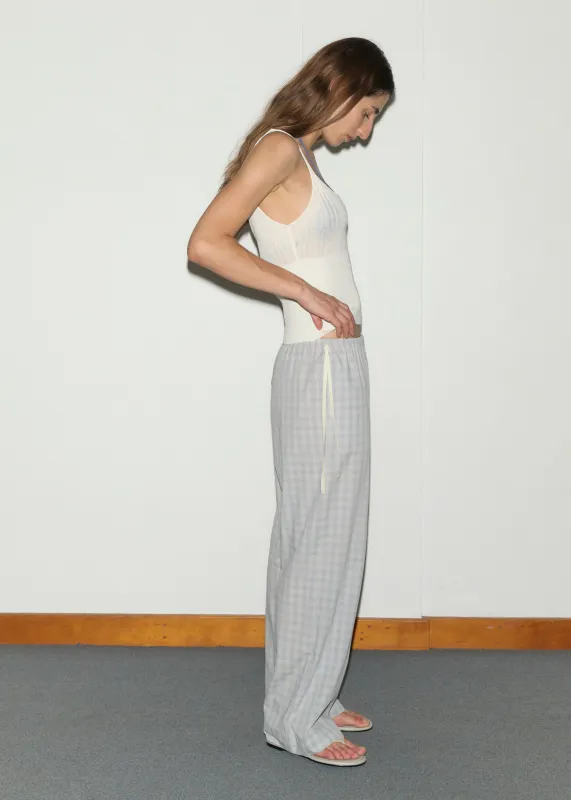 Side Tie Pant - Blue Check sold by Deiji Studios