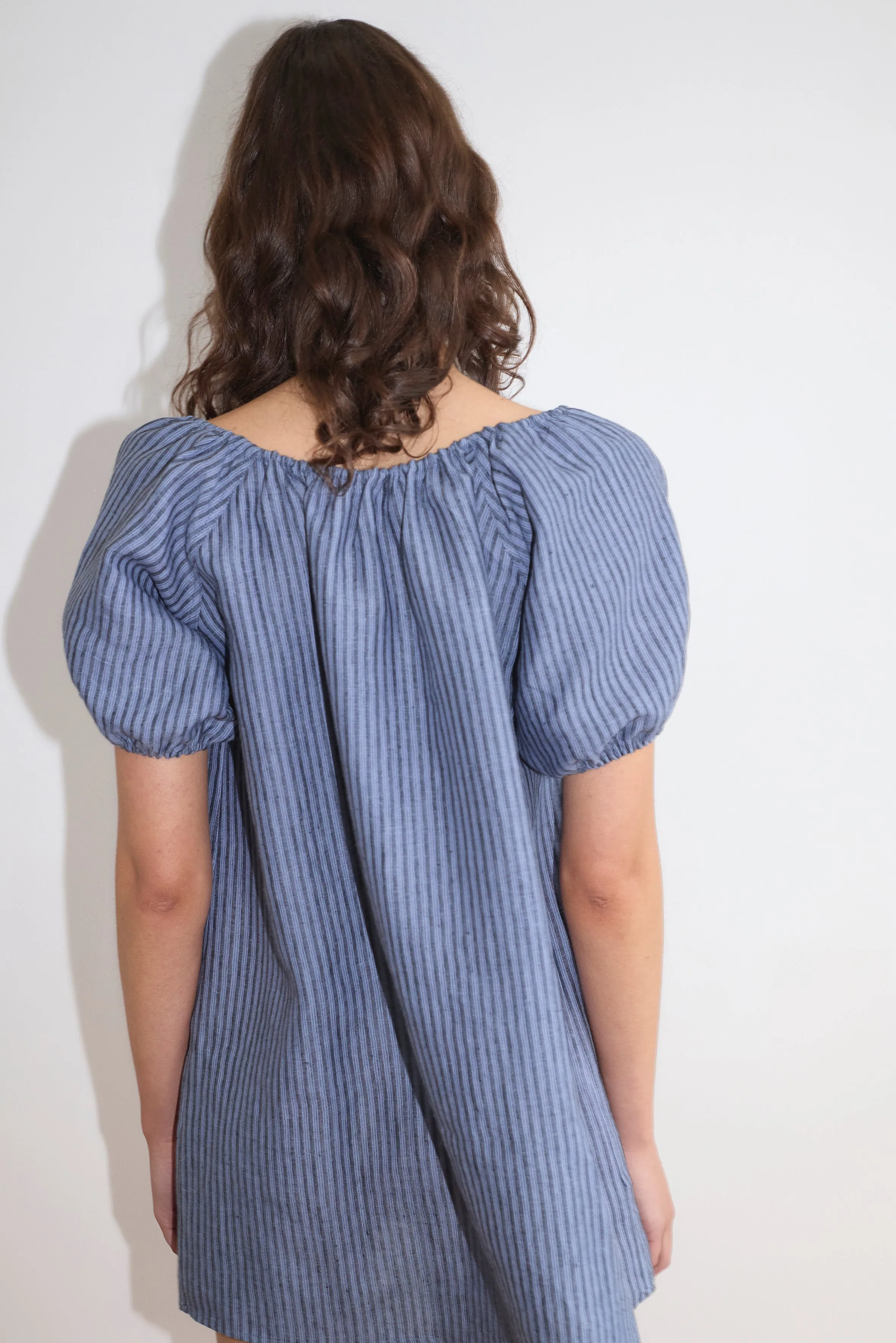 Smock Dress - Azure Stripe sold by Deiji Studios product image thumbnail 5