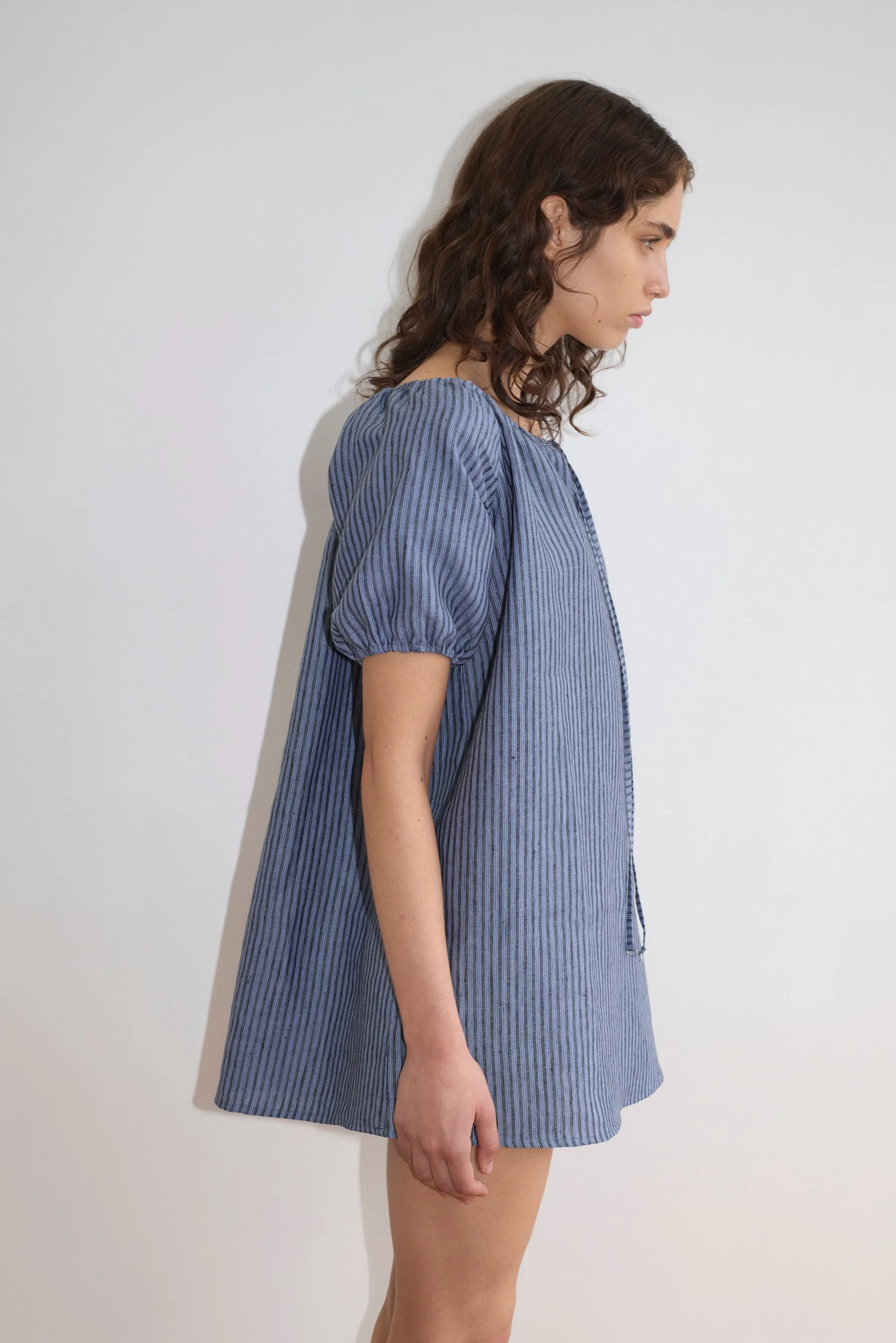 Smock Dress - Azure Stripe sold by Deiji Studios product image thumbnail 4