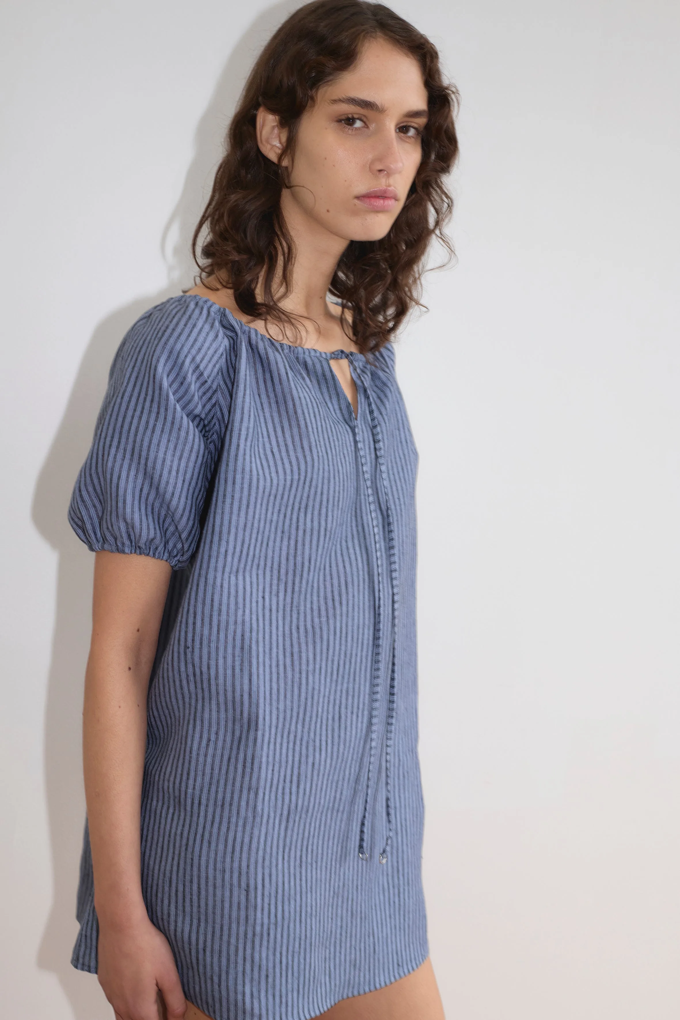 Smock Dress - Azure Stripe sold by Deiji Studios product image thumbnail 2