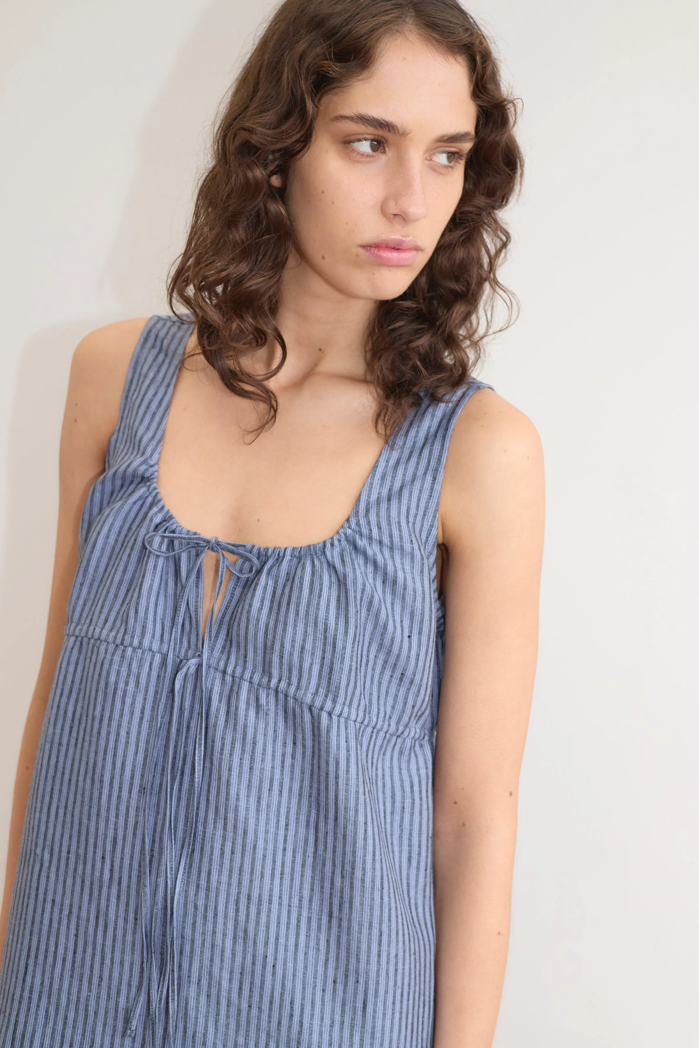Sleeveless Cord Dress - Azure Stripe sold by Deiji Studios product image thumbnail 5