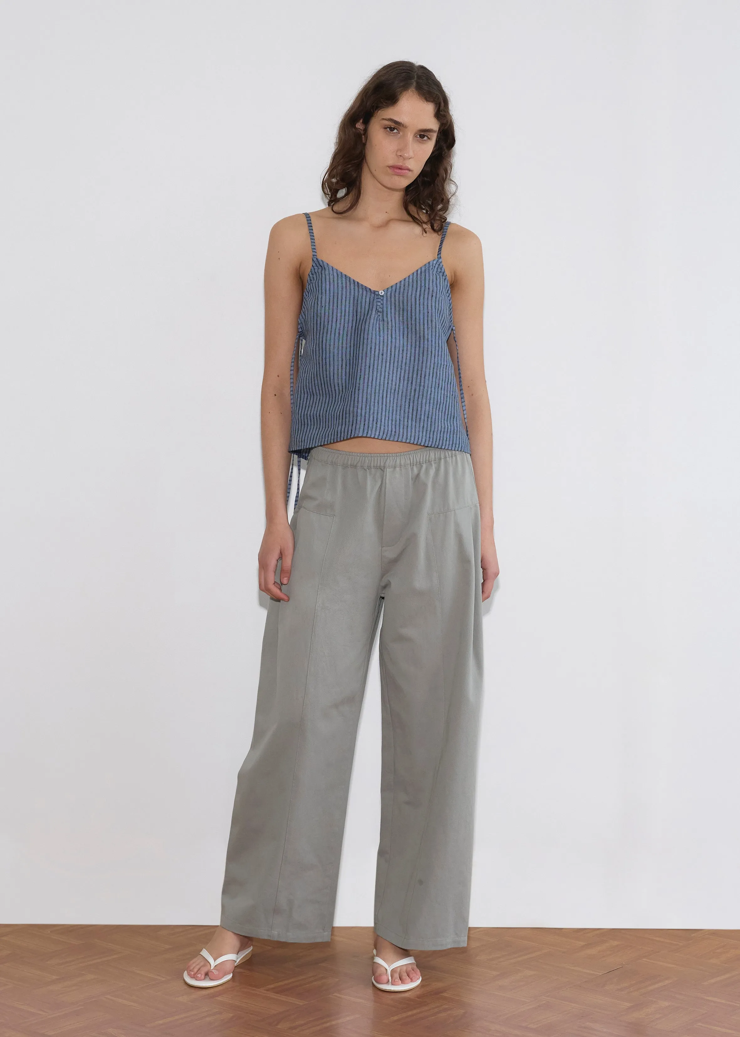 V Neck Cami - Azure Stripe sold by Deiji Studios