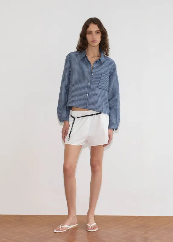 Double Placket Shirt - Azure Stripe made by Deiji Studios