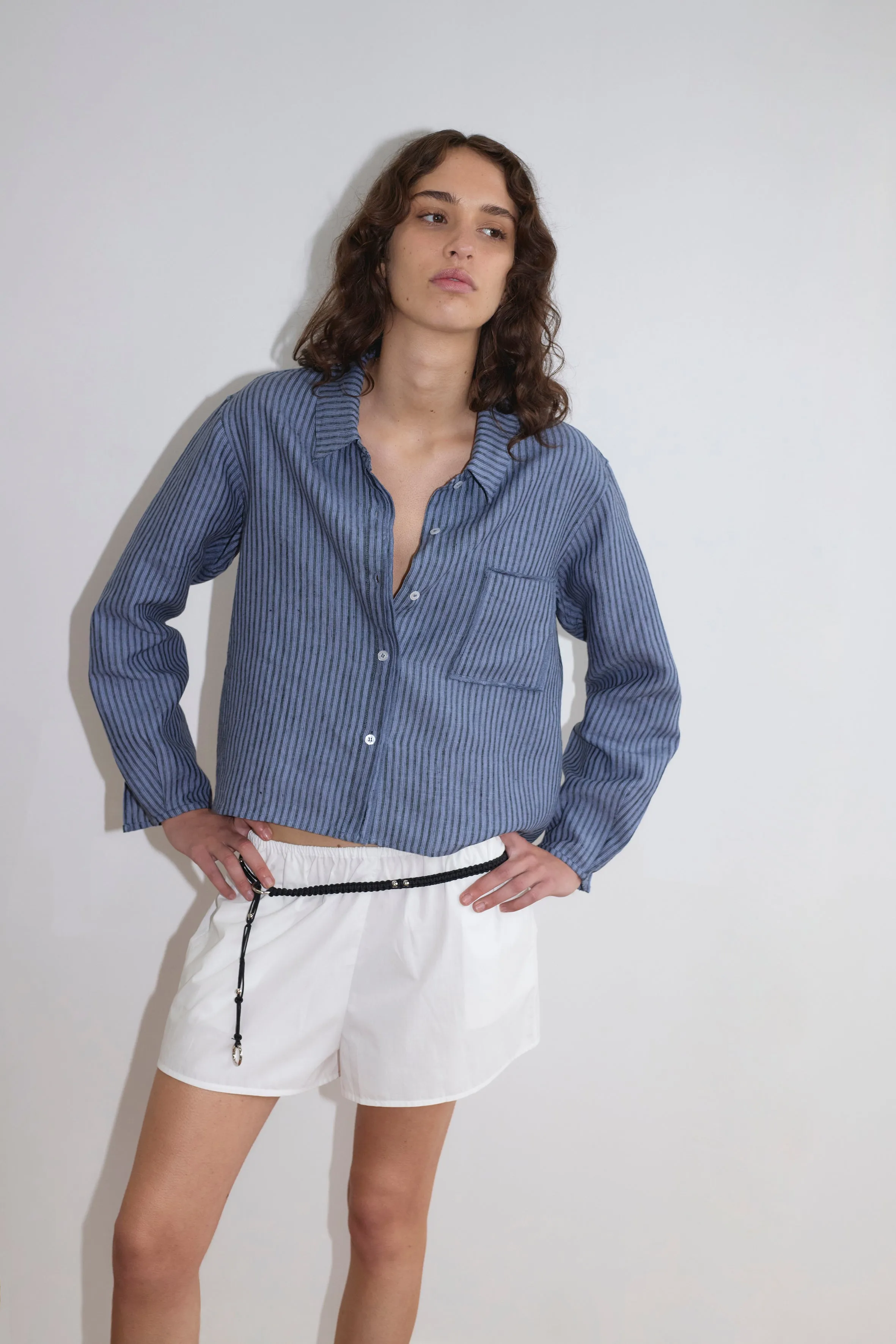 Double Placket Shirt - Azure Stripe sold by Deiji Studios product image thumbnail 4