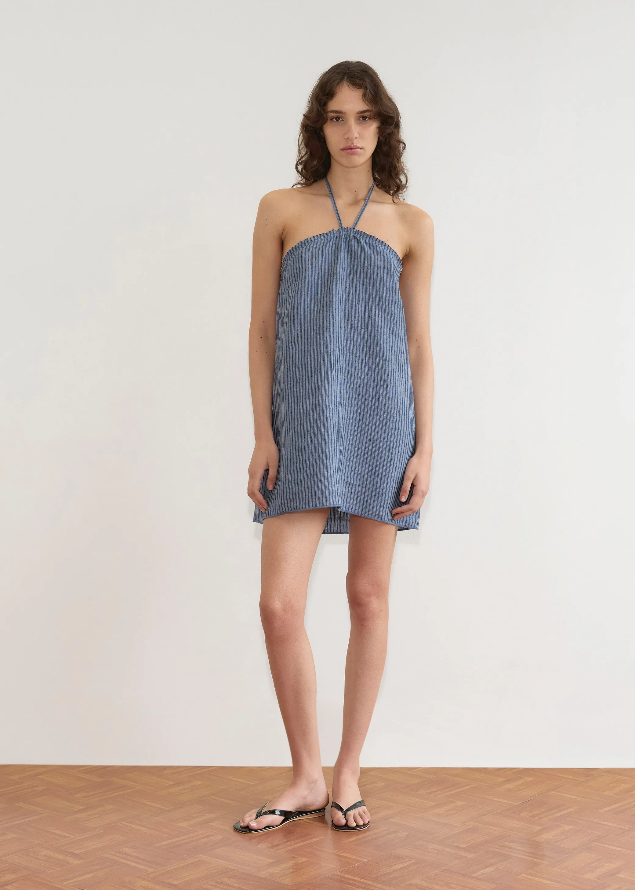 Cross Over Dress - Azure Stripe sold by Deiji Studios