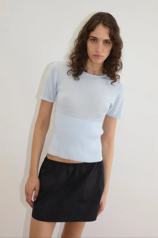 Trim Knit Tee - Ice Blue made by Deiji Studios