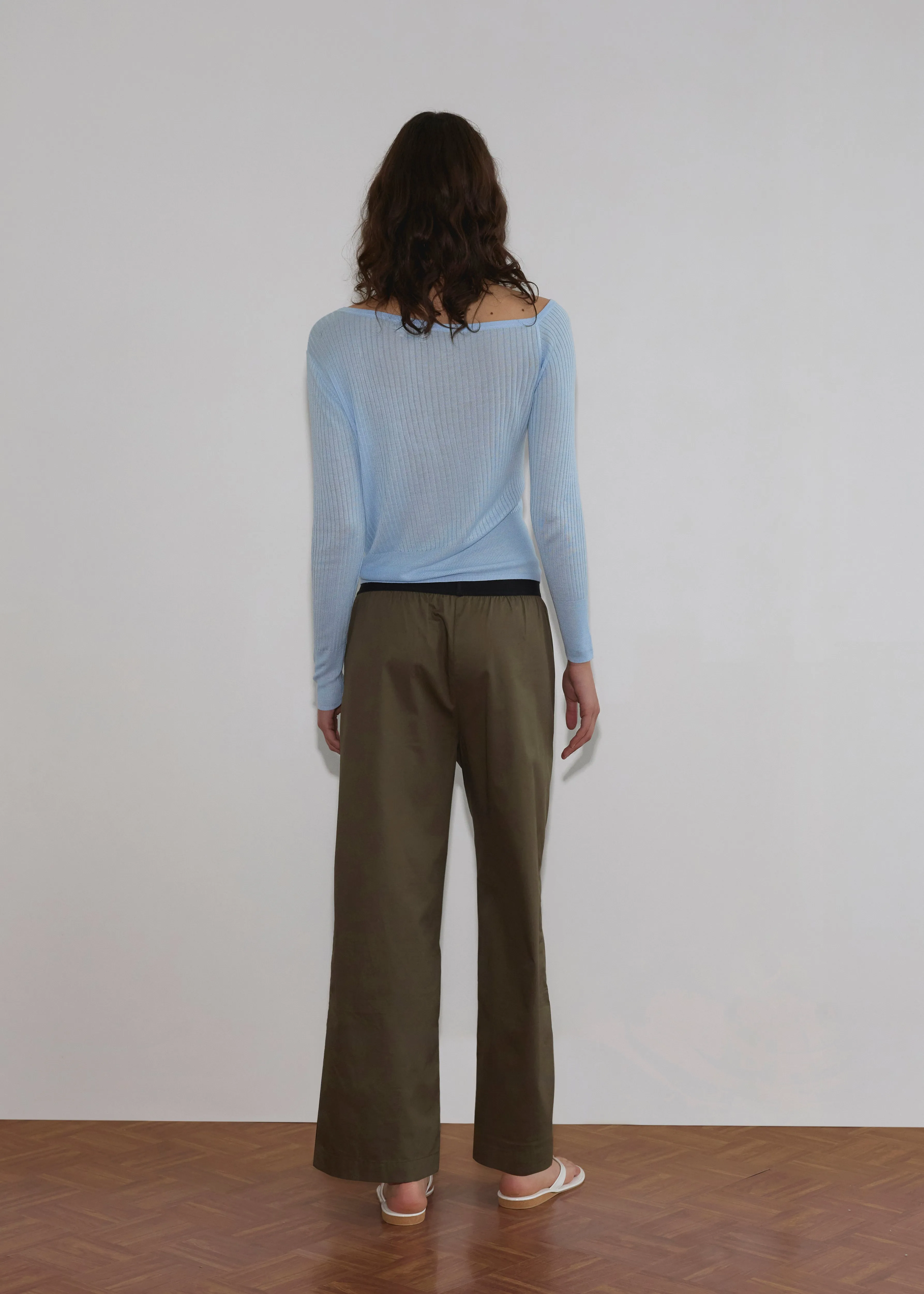 Contrast Waist Pant - Olive sold by Deiji Studios product image thumbnail 5