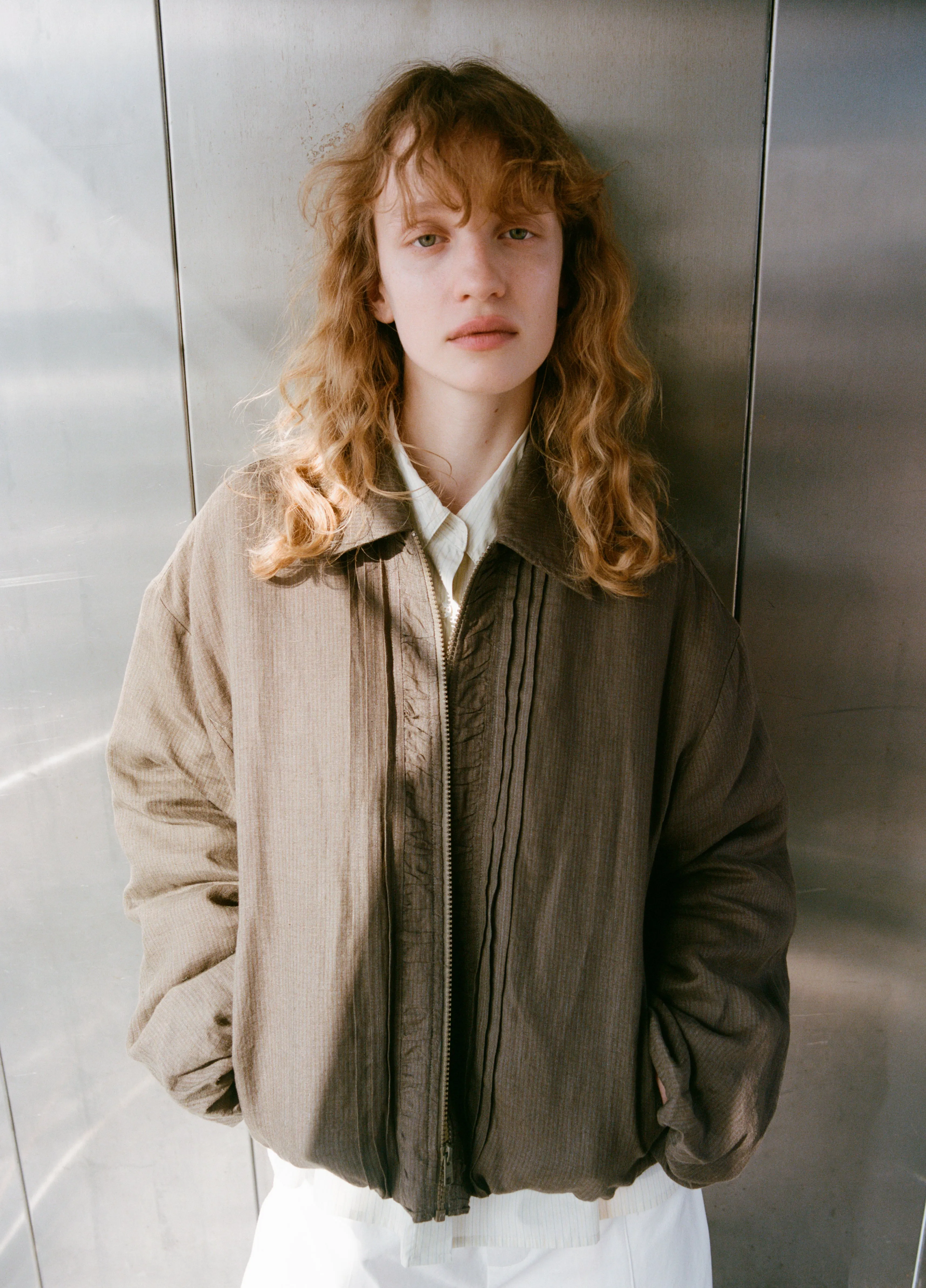 Pintuck Jacket - Khaki Stripe sold by Deiji Studios product image thumbnail 3