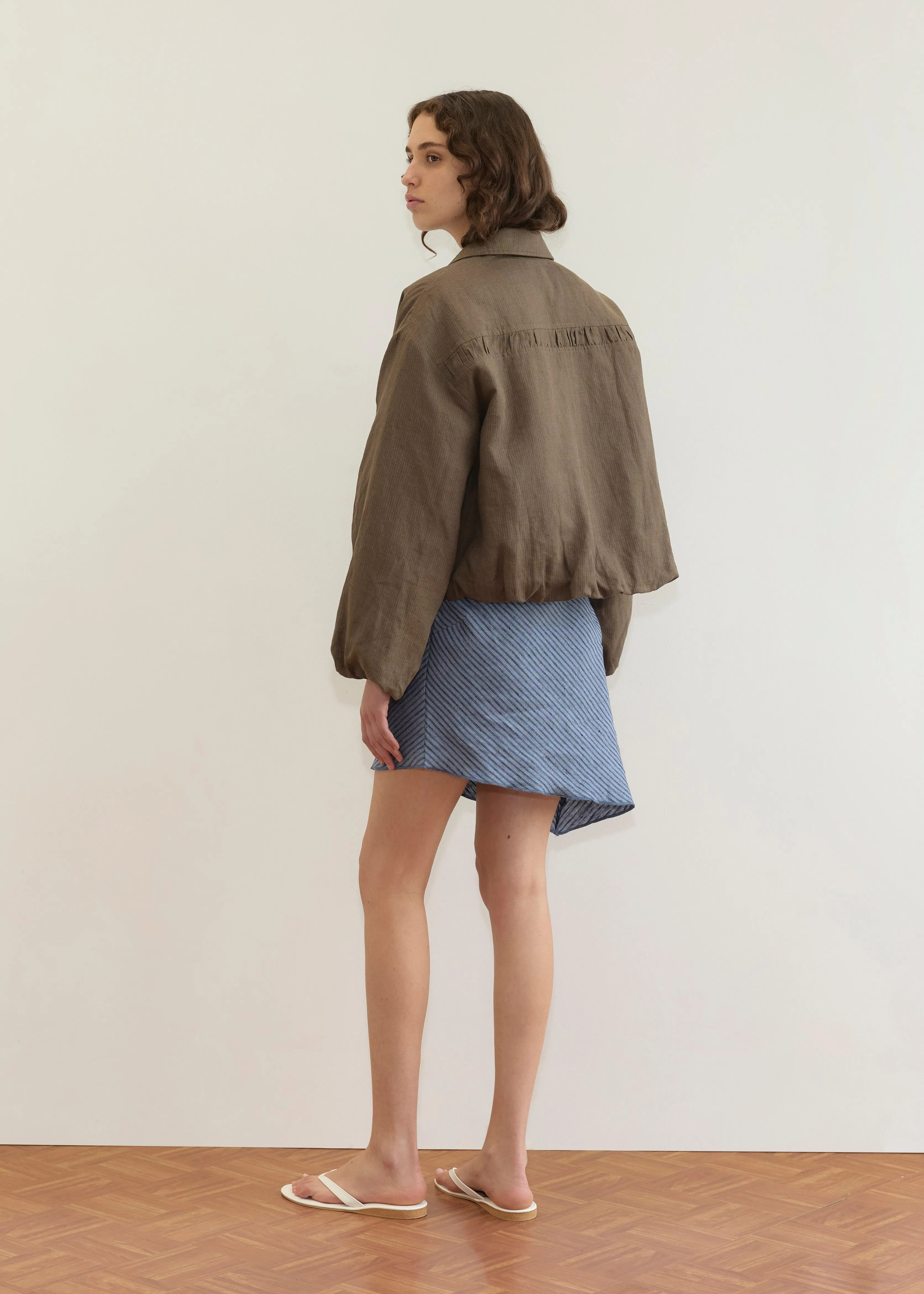 Pintuck Jacket - Khaki Stripe sold by Deiji Studios product image thumbnail 5