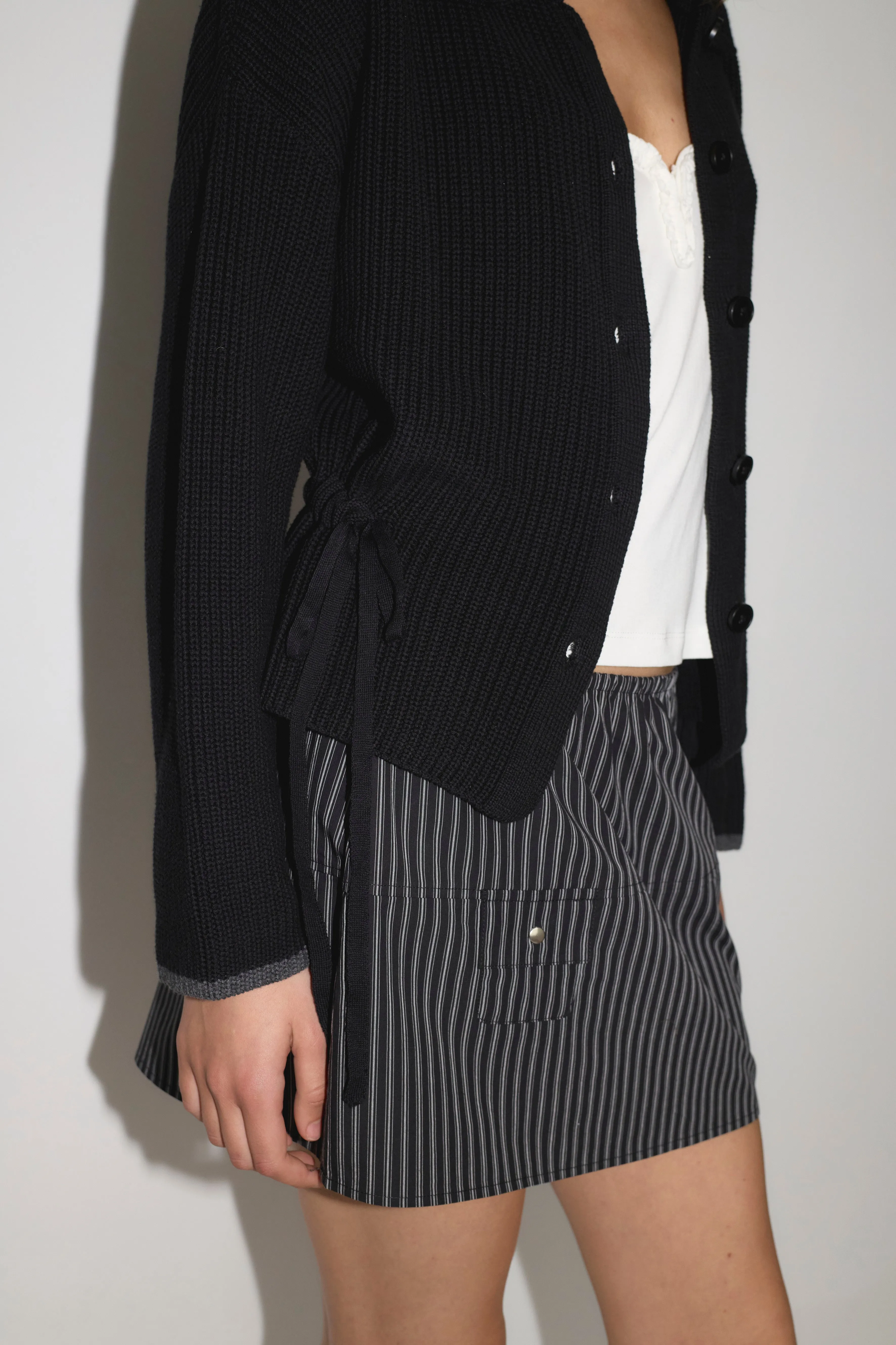Tie Side Cardigan - Black sold by Deiji Studios product image thumbnail 4
