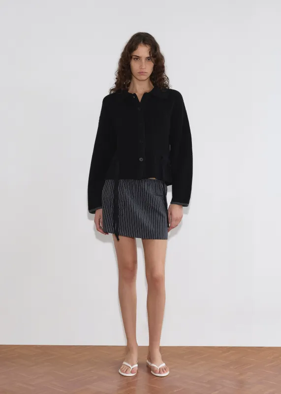 Tie Side Cardigan - Black made by Deiji Studios