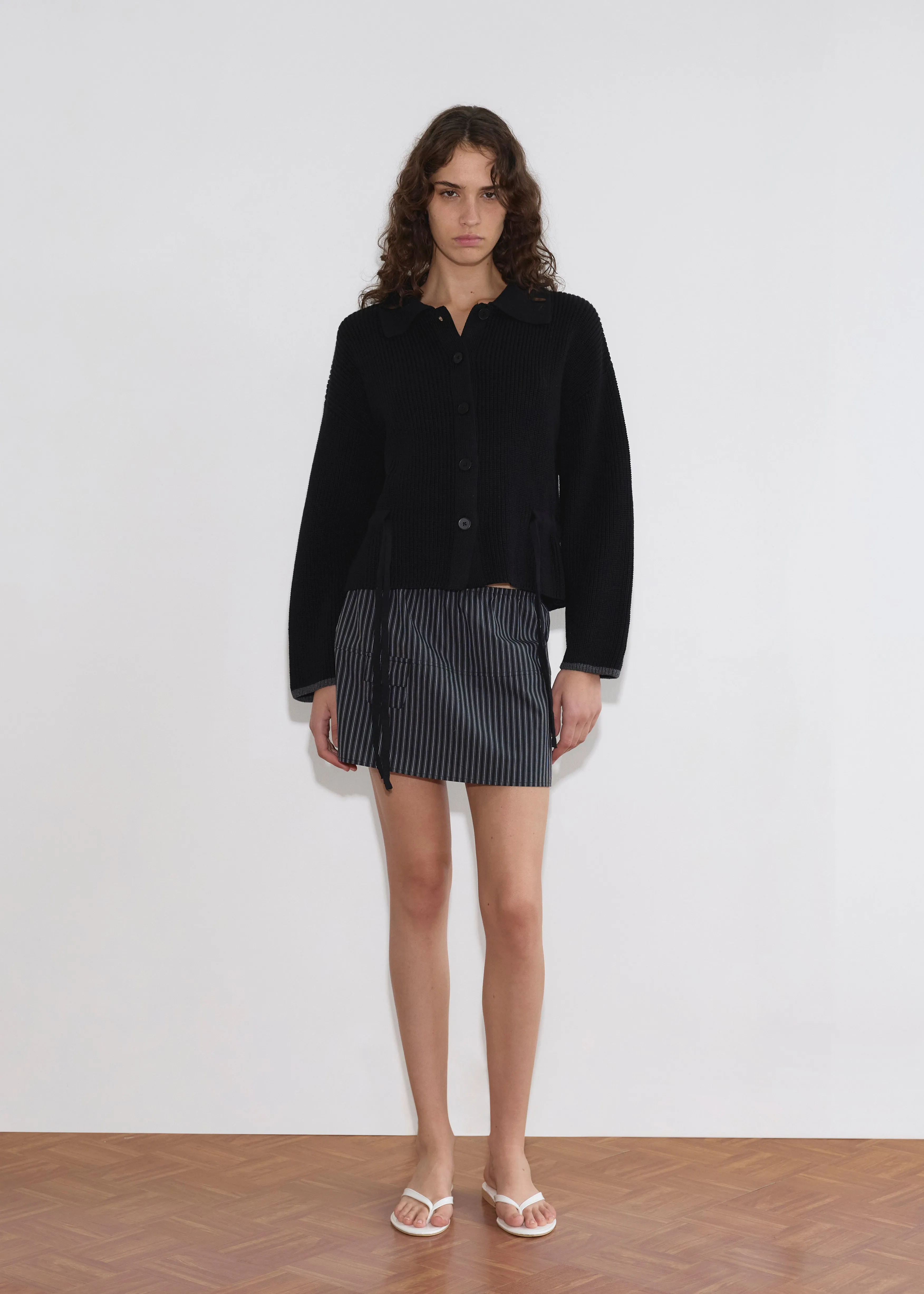 Tie Side Cardigan - Black sold by Deiji Studios