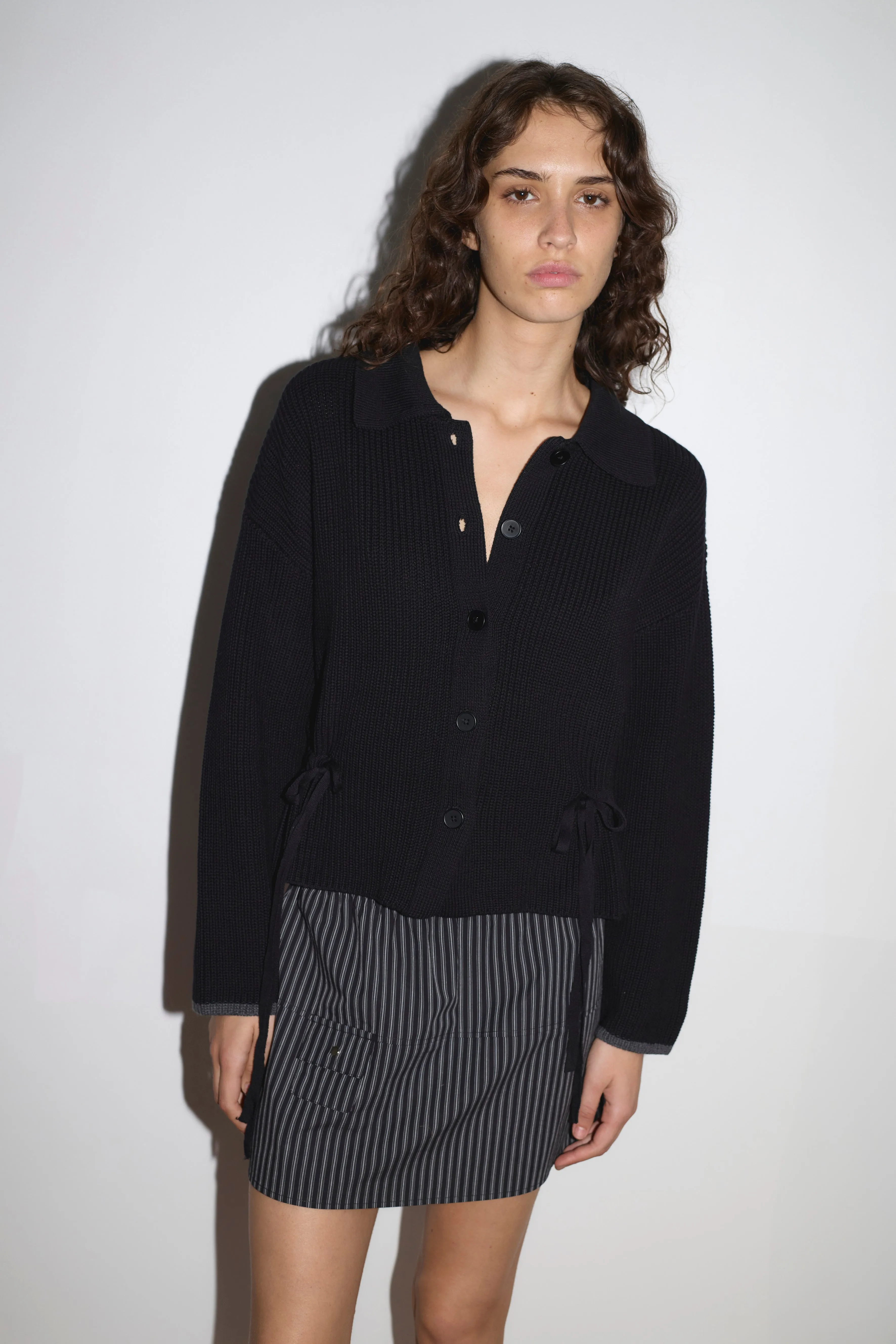 Tie Side Cardigan - Black sold by Deiji Studios product image thumbnail 5