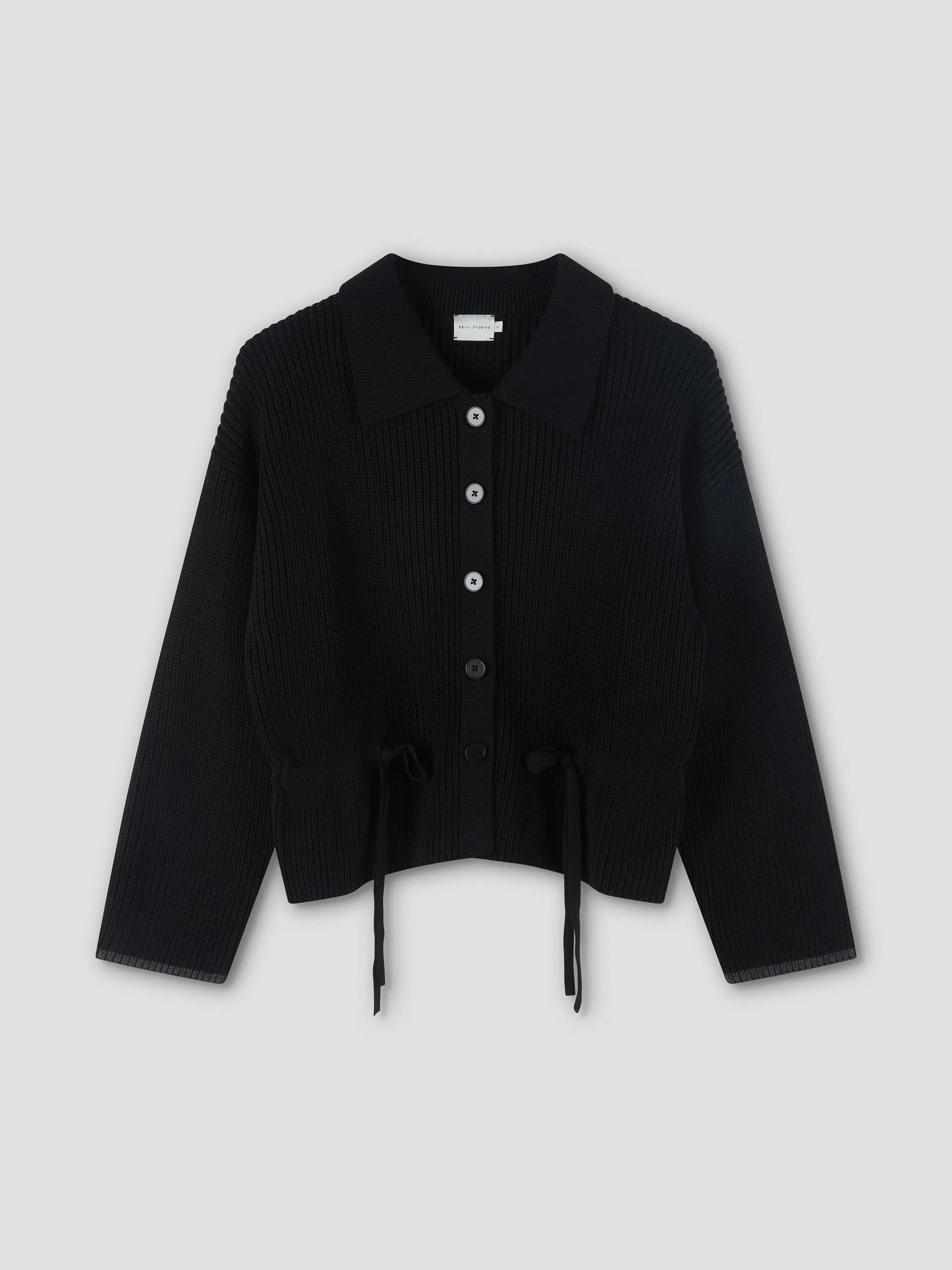 Tie Side Cardigan - Black sold by Deiji Studios product image thumbnail 2