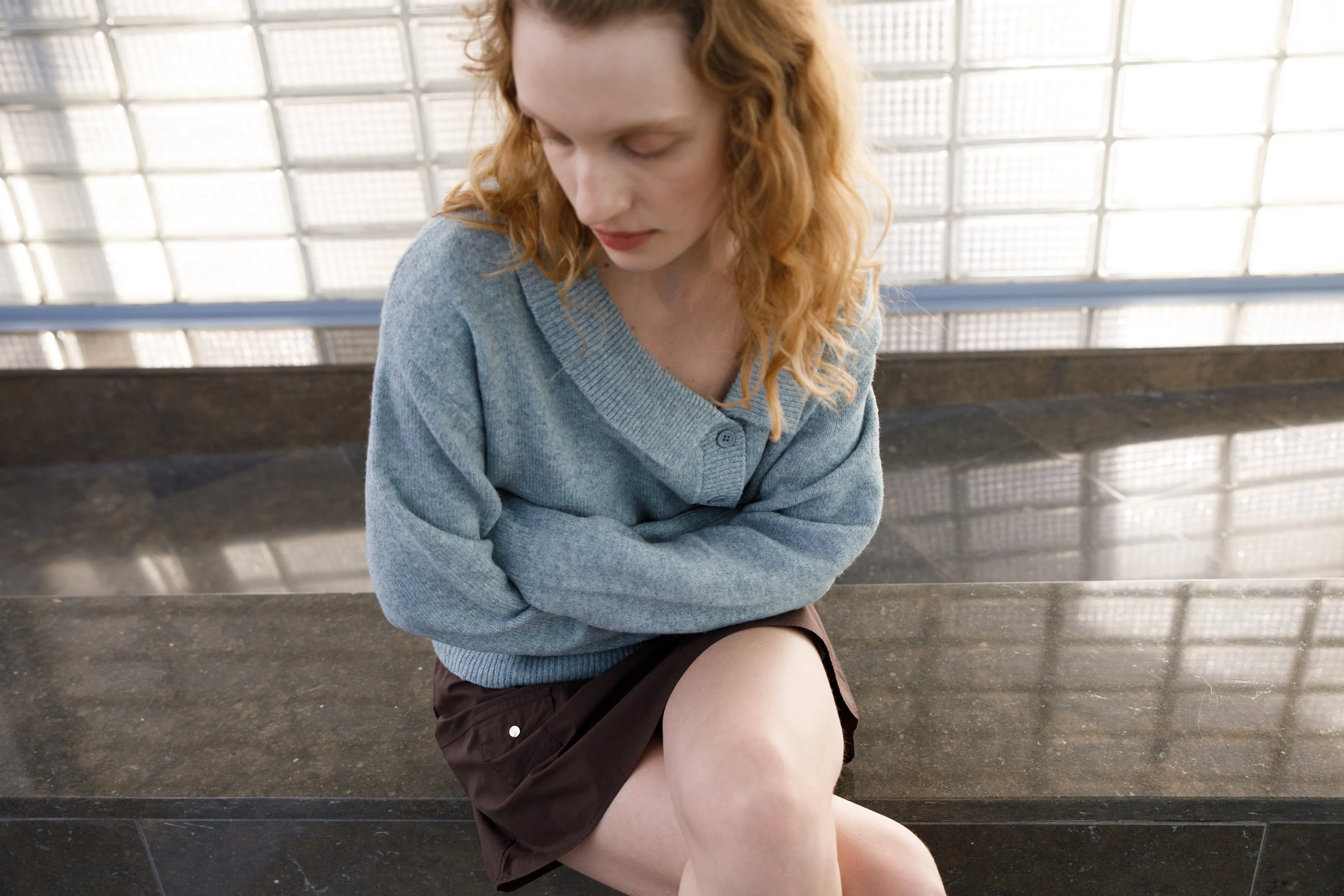 Cross Button Cardigan - Ice Blue sold by Deiji Studios product image thumbnail 5