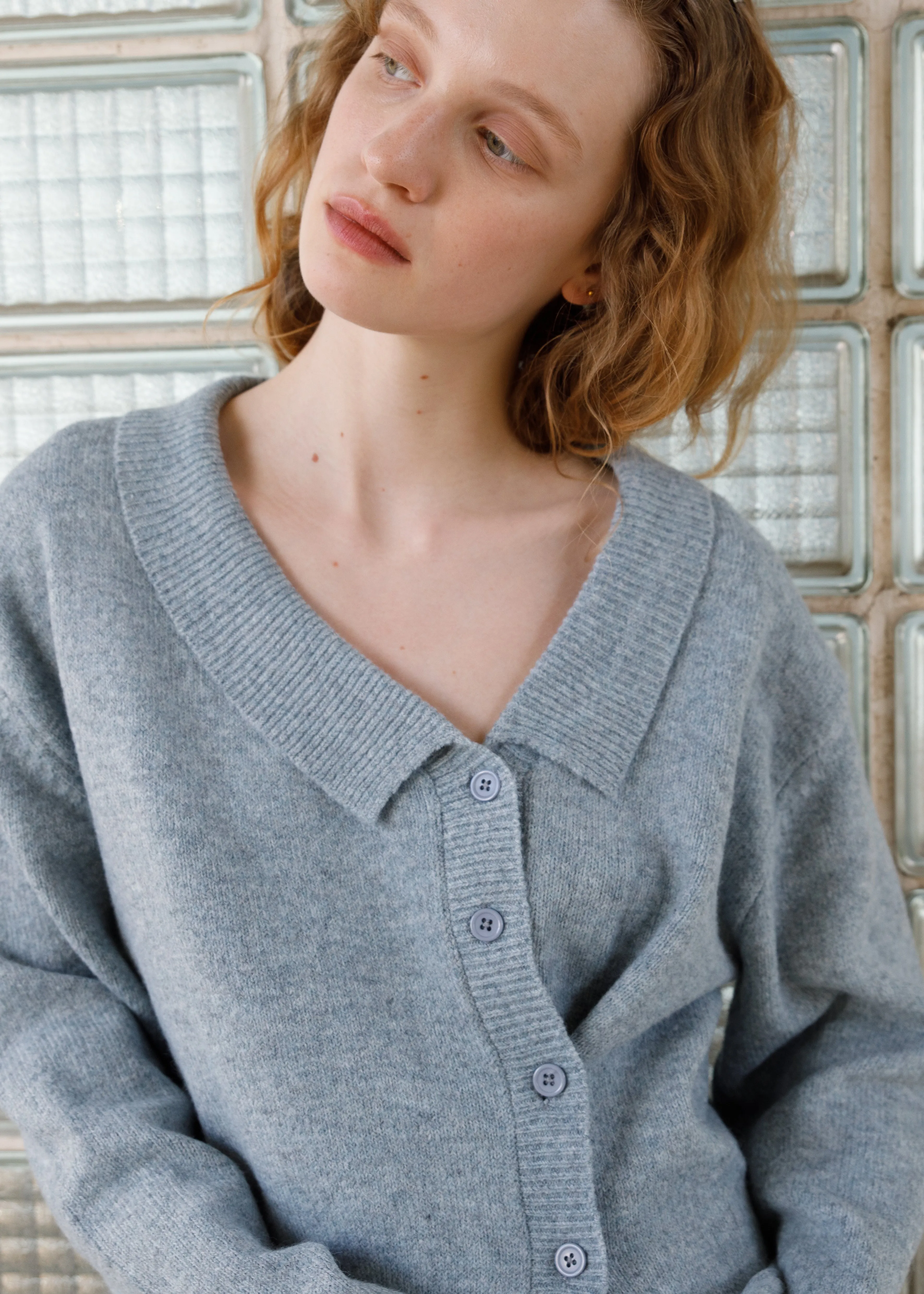 Cross Button Cardigan - Ice Blue sold by Deiji Studios