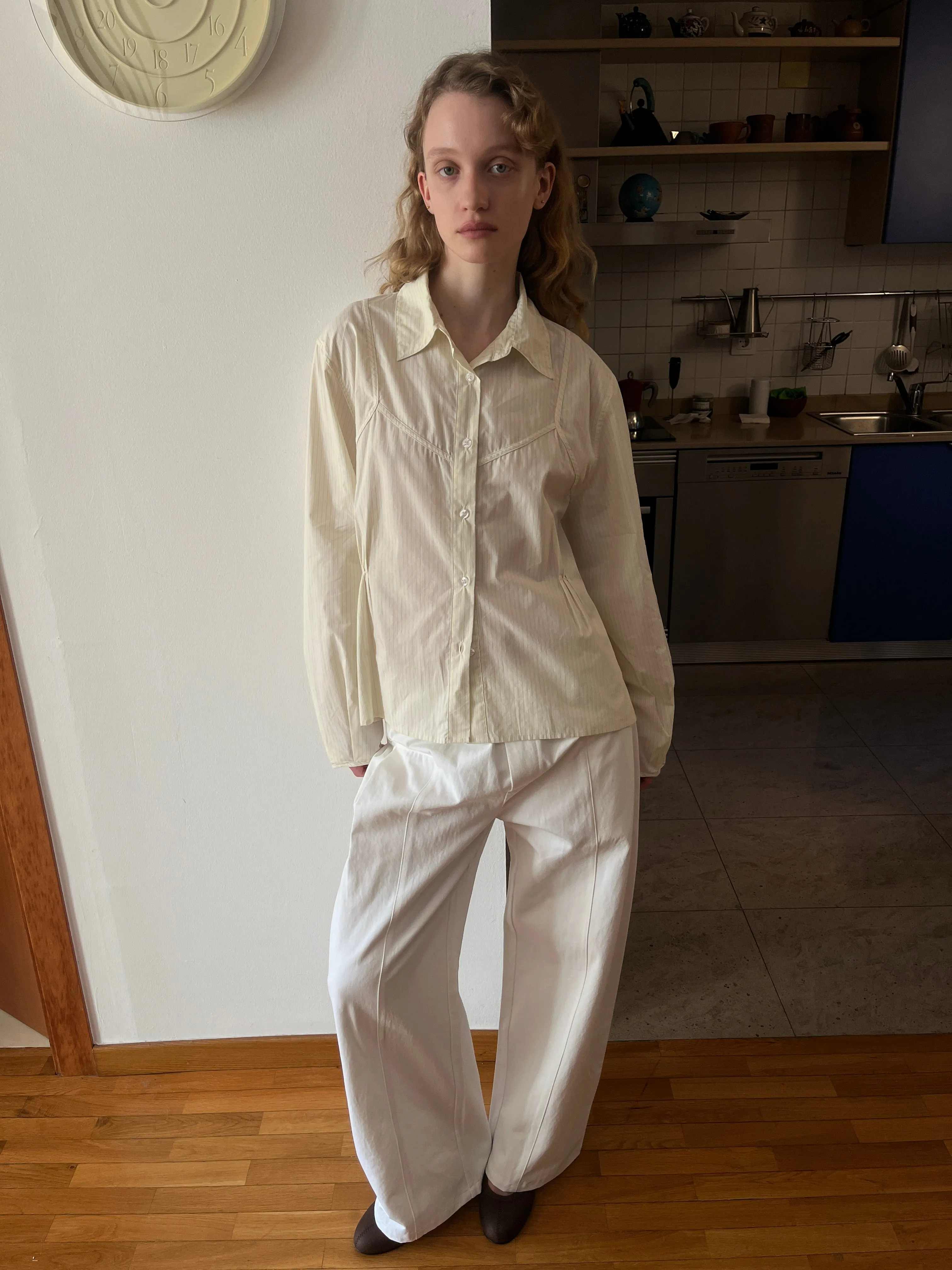 Pleat Pant - White sold by Deiji Studios product image thumbnail 4