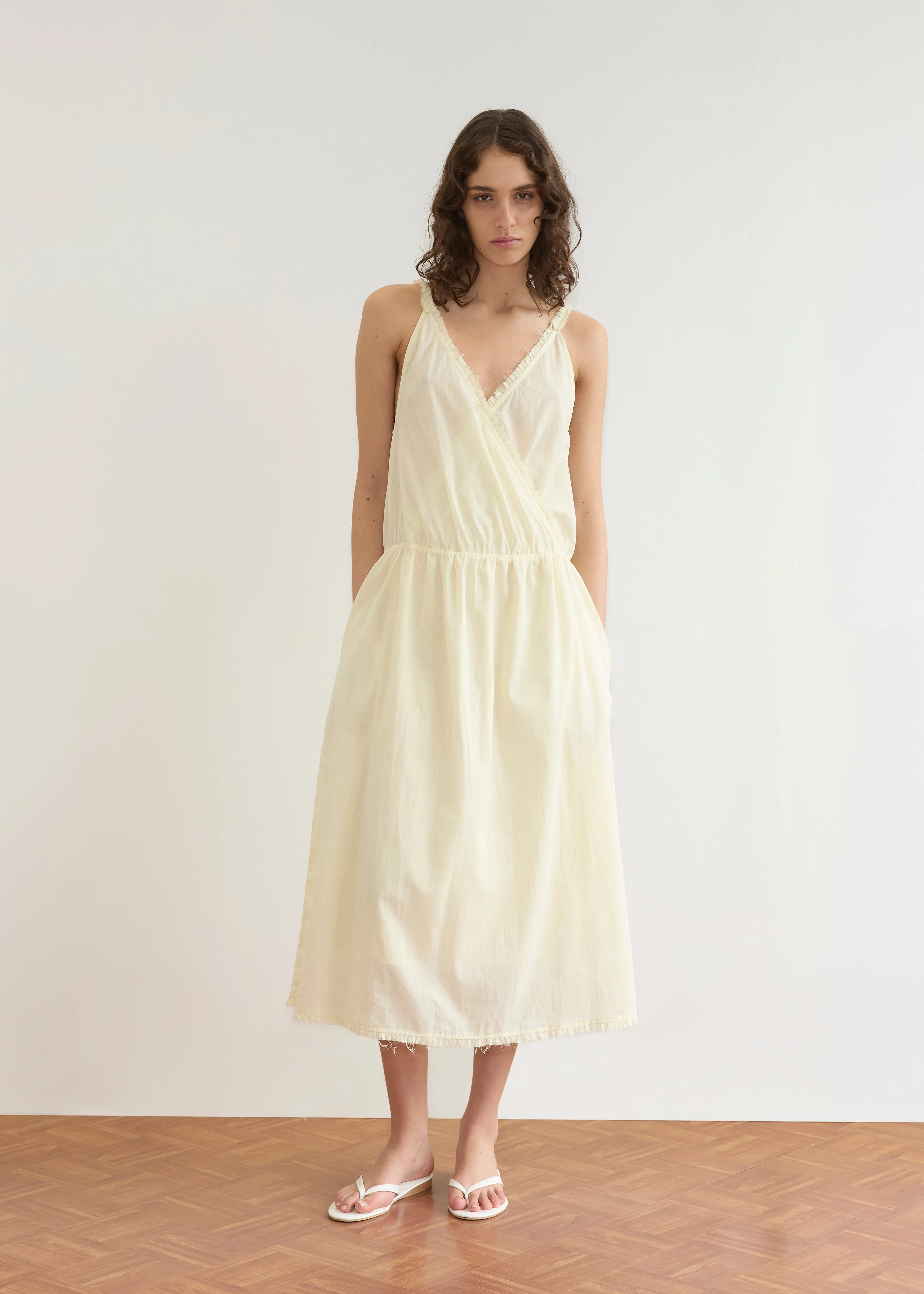 Crossed Dress - Soft Yellow Stripe sold by Deiji Studios