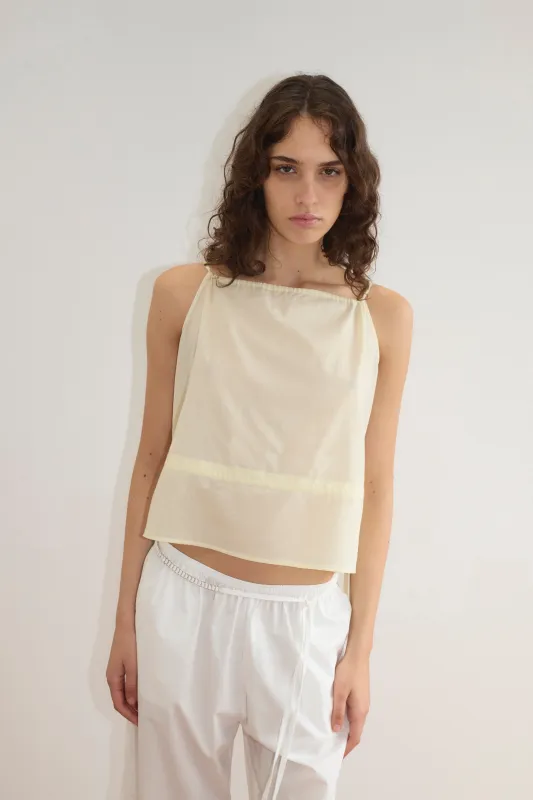 Waist Tie Top - Soft Yellow Stripe made by Deiji Studios