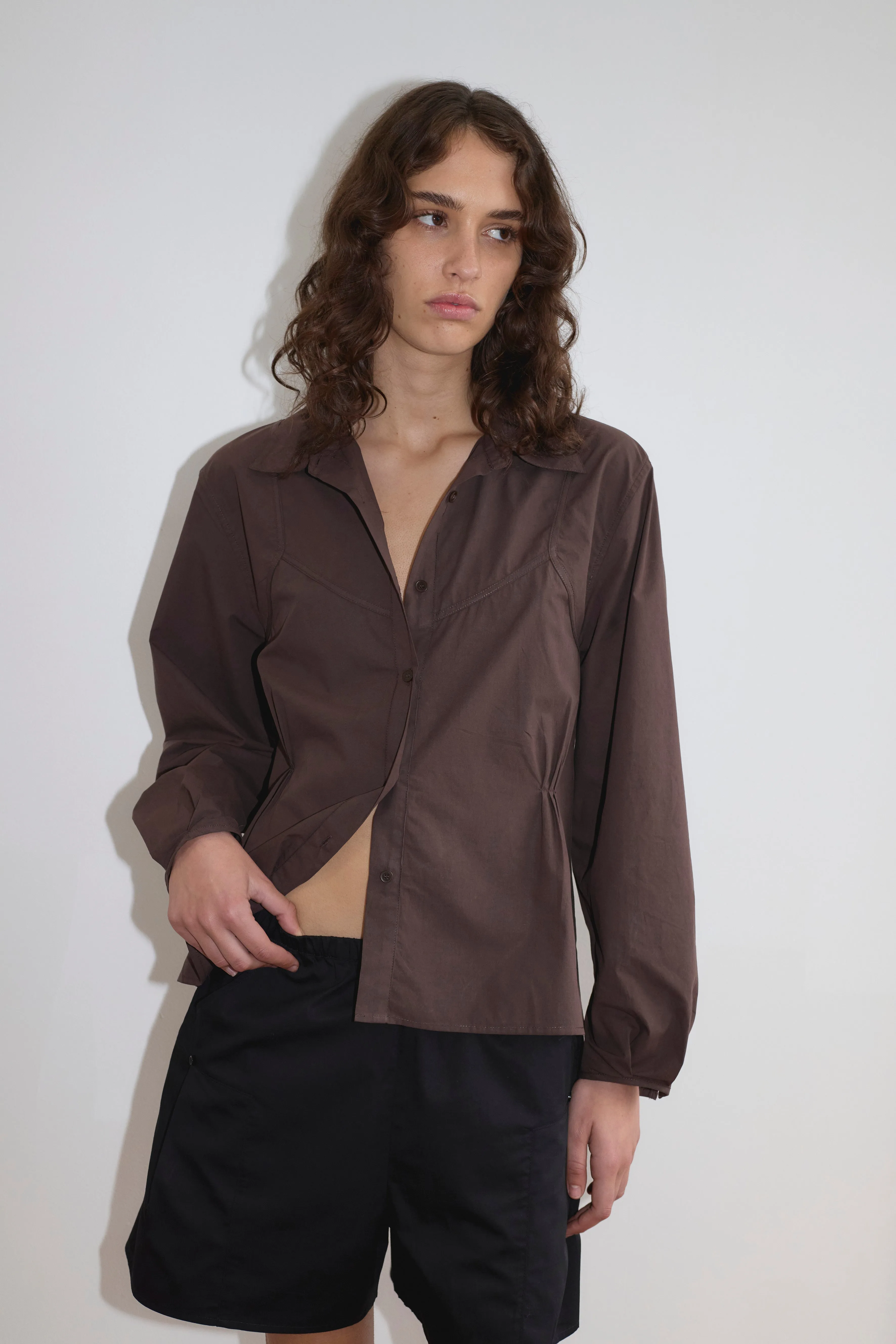 Cami Overshirt - Sepia sold by Deiji Studios product image thumbnail 4