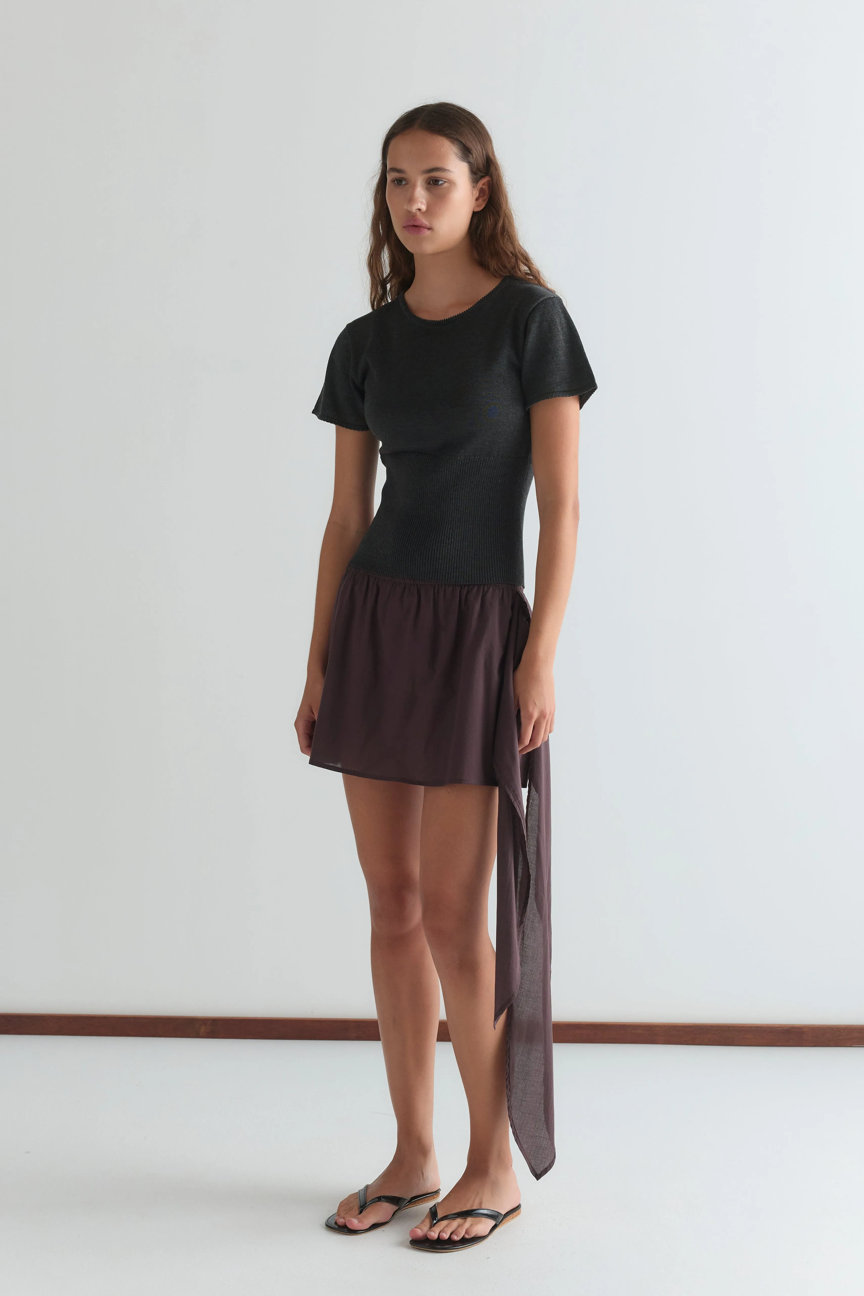 Belted Skirt - Wine sold by Deiji Studios product image thumbnail 4