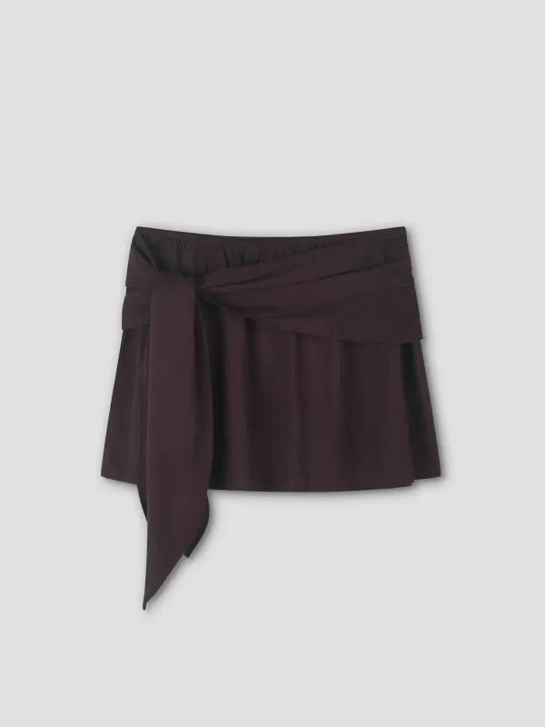 Belted Skirt - Wine made by Deiji Studios