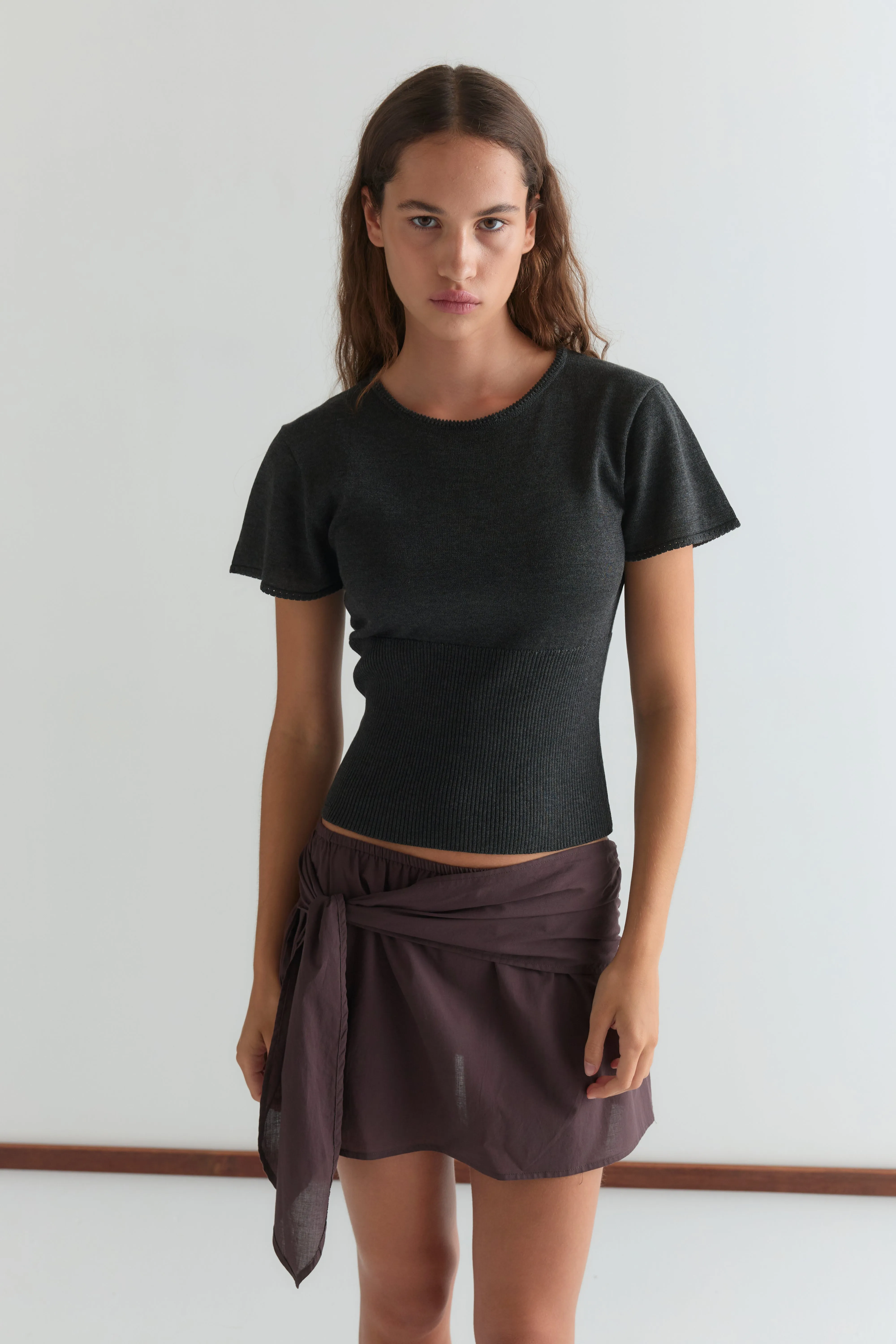 Belted Skirt - Wine sold by Deiji Studios product image thumbnail 3