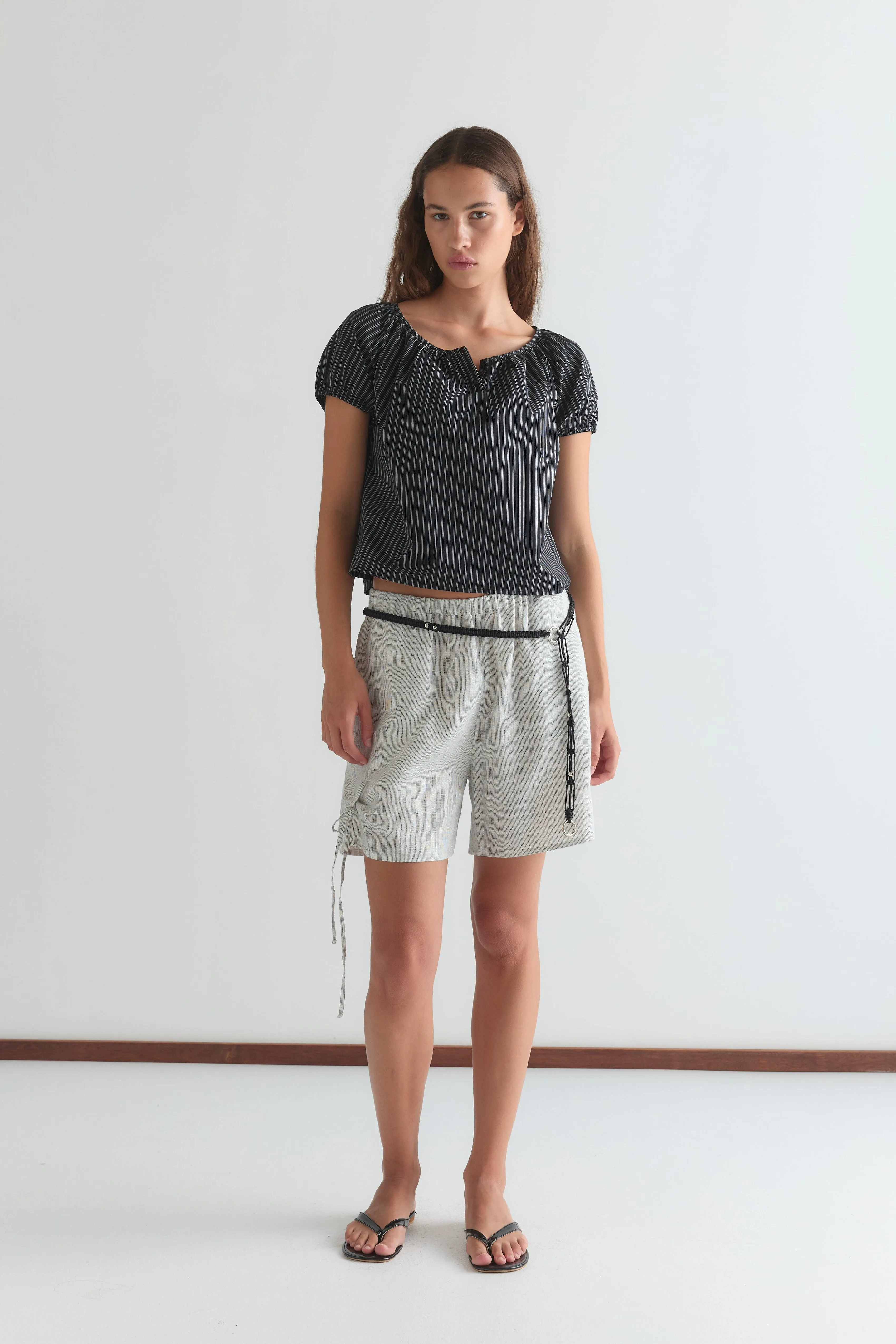 Poplin T Shirt - Mono Stripe sold by Deiji Studios product image thumbnail 3