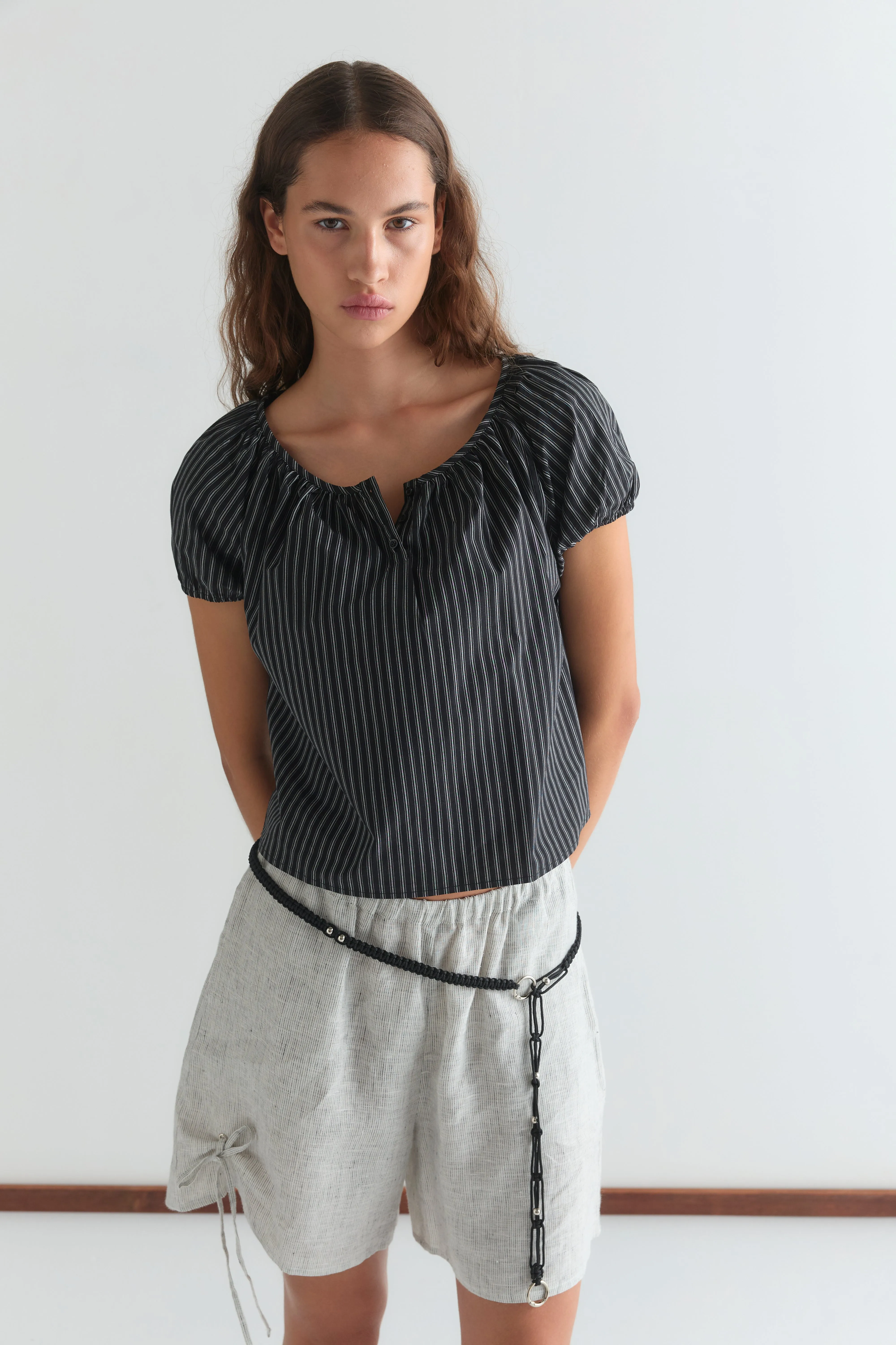 Poplin T Shirt - Mono Stripe sold by Deiji Studios product image thumbnail 4