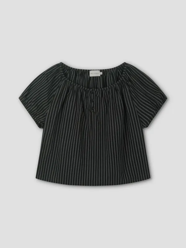 Poplin T Shirt - Mono Stripe made by Deiji Studios