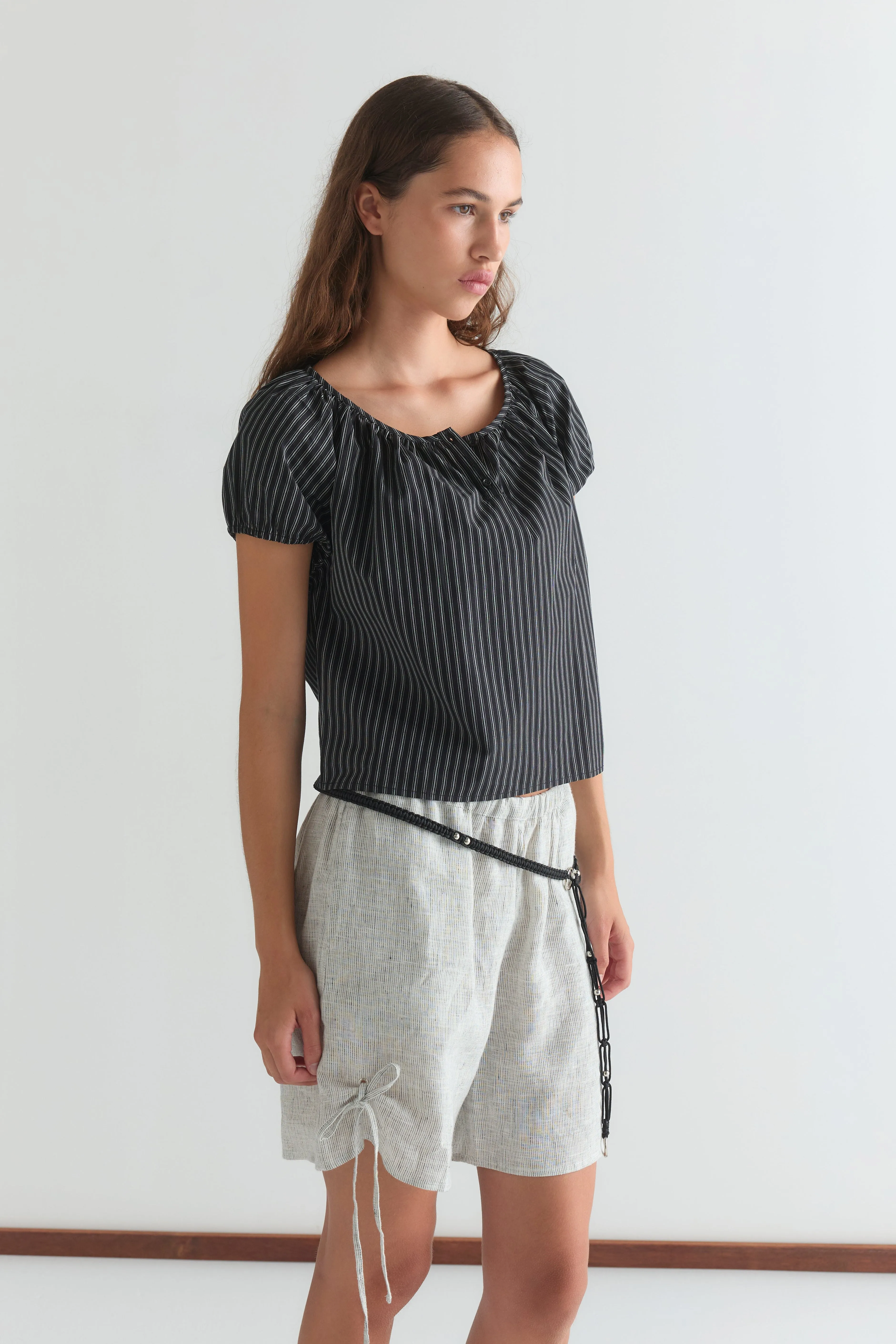 Poplin T Shirt - Mono Stripe sold by Deiji Studios product image thumbnail 5
