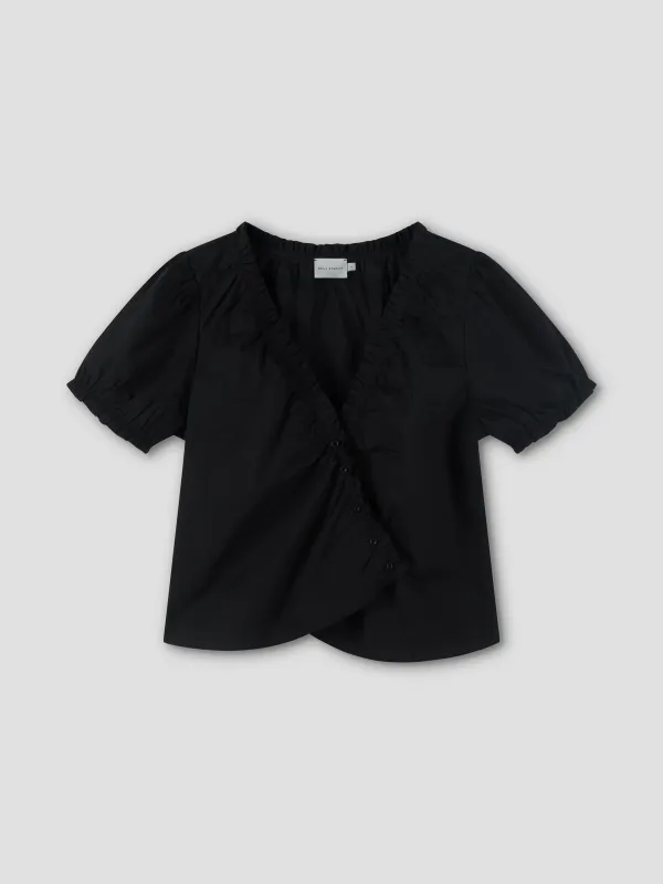 Cross Frill Top - Black made by Deiji Studios