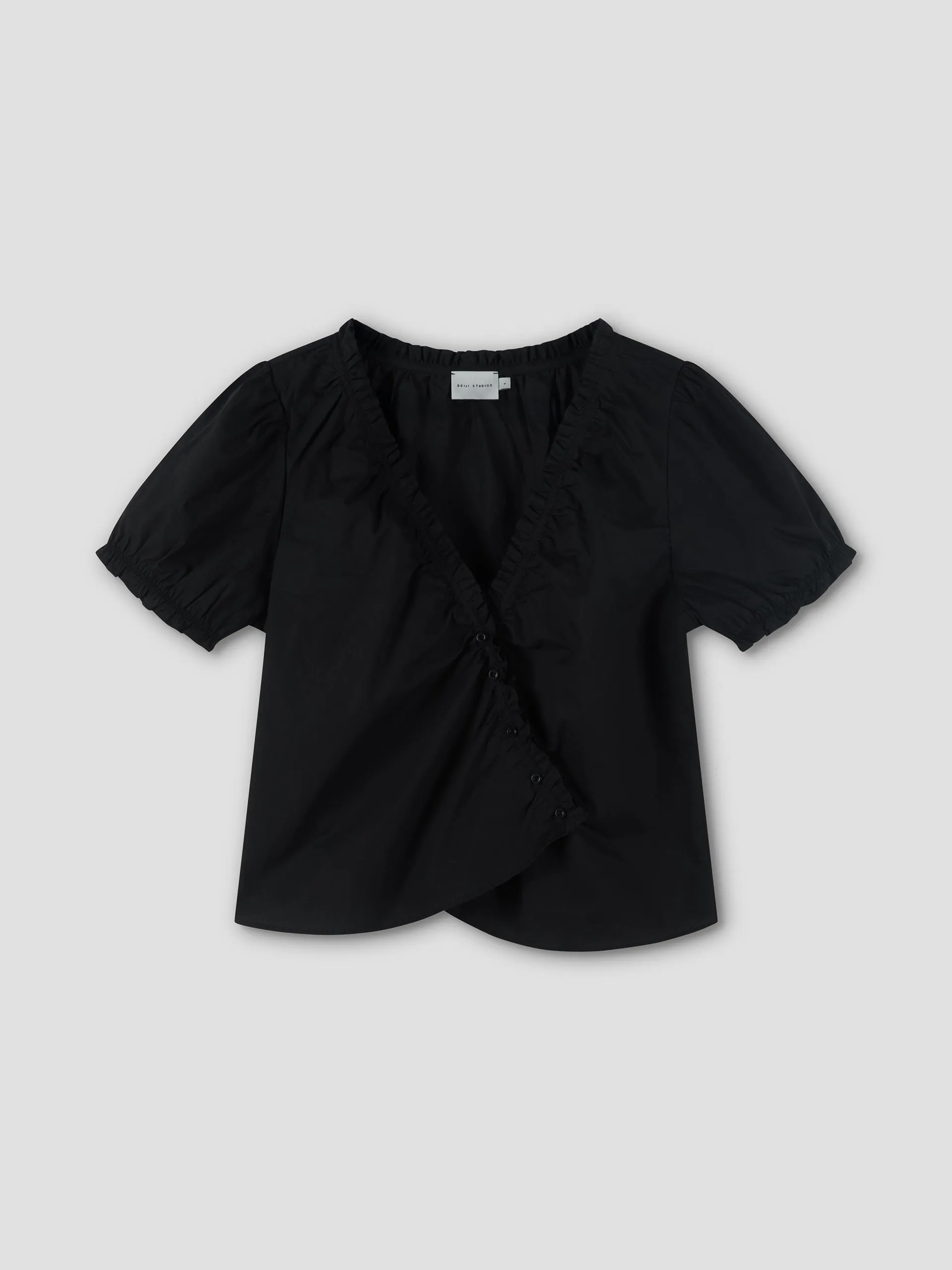 Cross Frill Top - Black sold by Deiji Studios